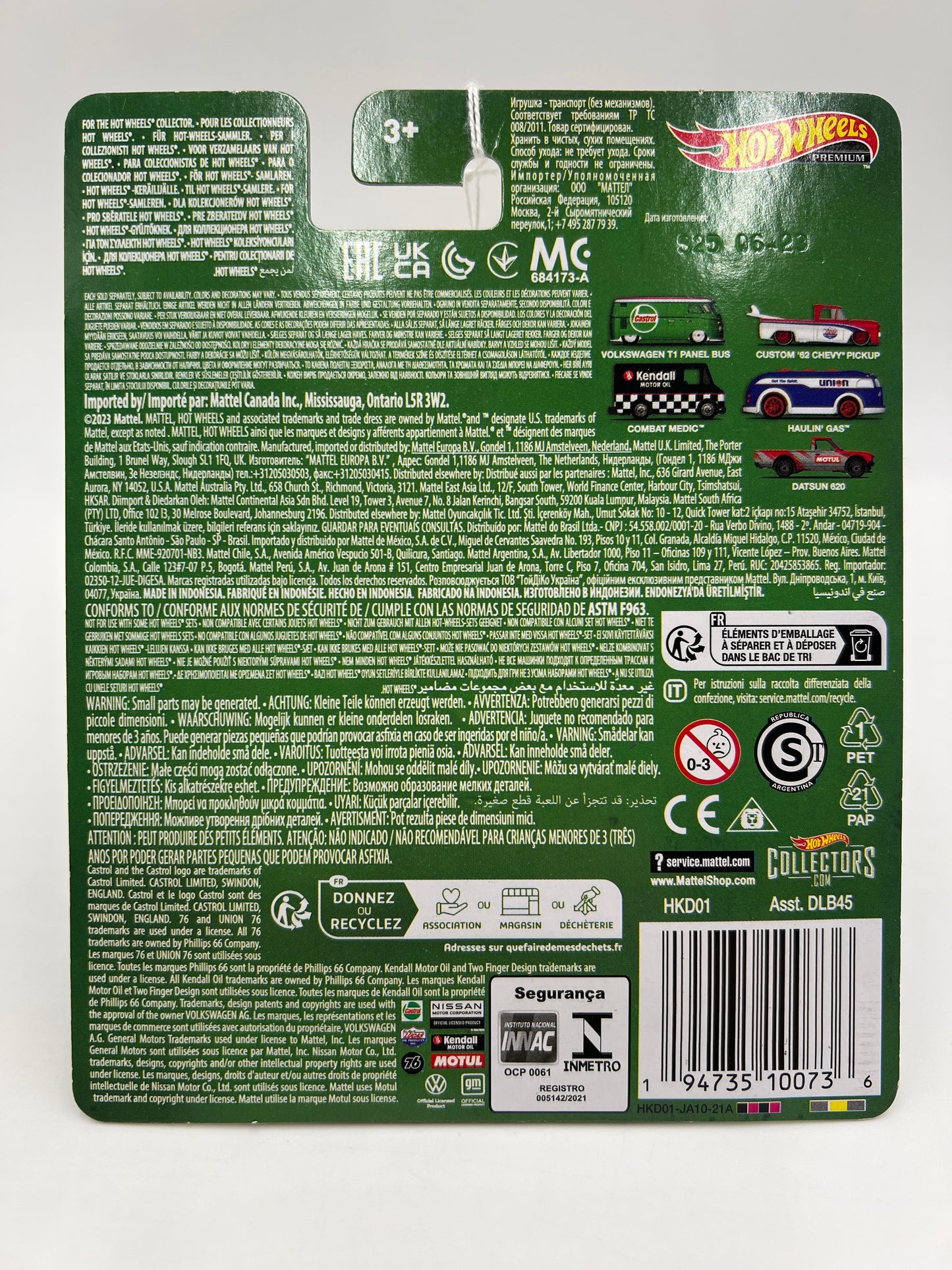 Hot Wheels Premium Vintage Oil #1 Volkswagen T1 Panel Bus Green Castrol 258C