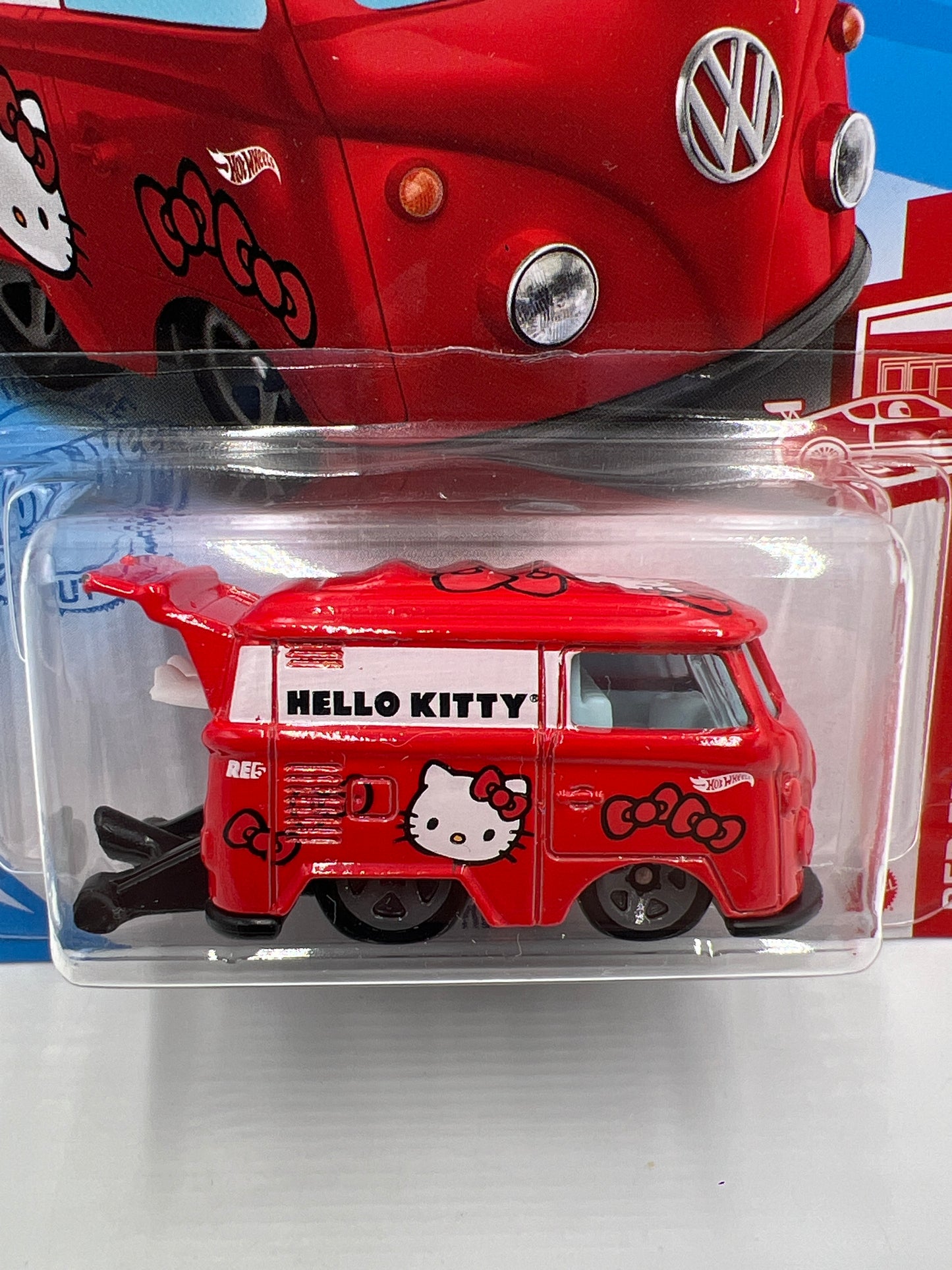 2021 Hot Wheels Target Exclusive Red Edition #38 Kool Kombi Hello Kitty Red W/Protector 1