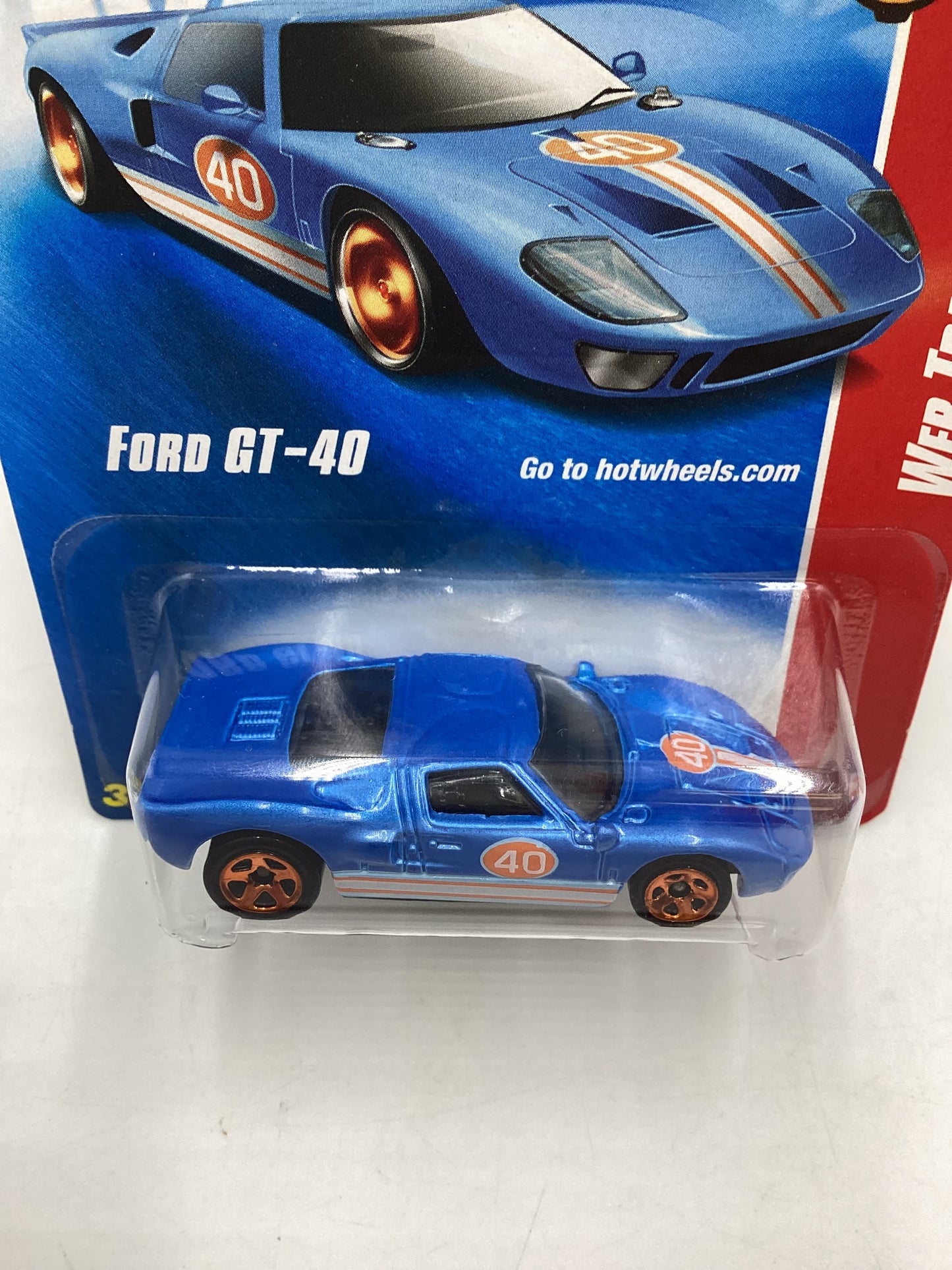 2008 Hot Wheels Web Trading Cars #95 Ford GT40 Blue 25D