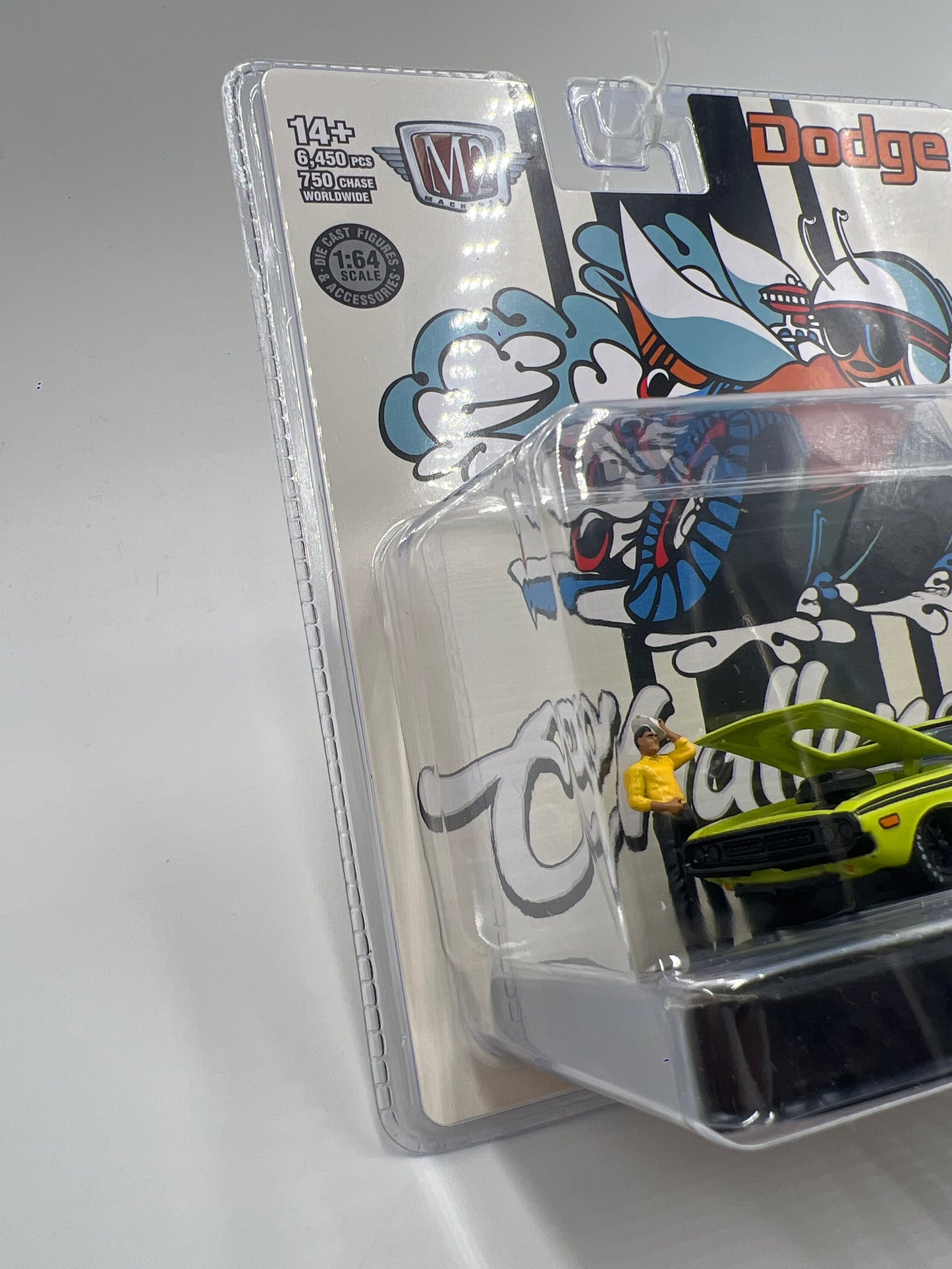 M2 Machines Diorama CHASE 1971 Dodge Challenger R/T Green R13