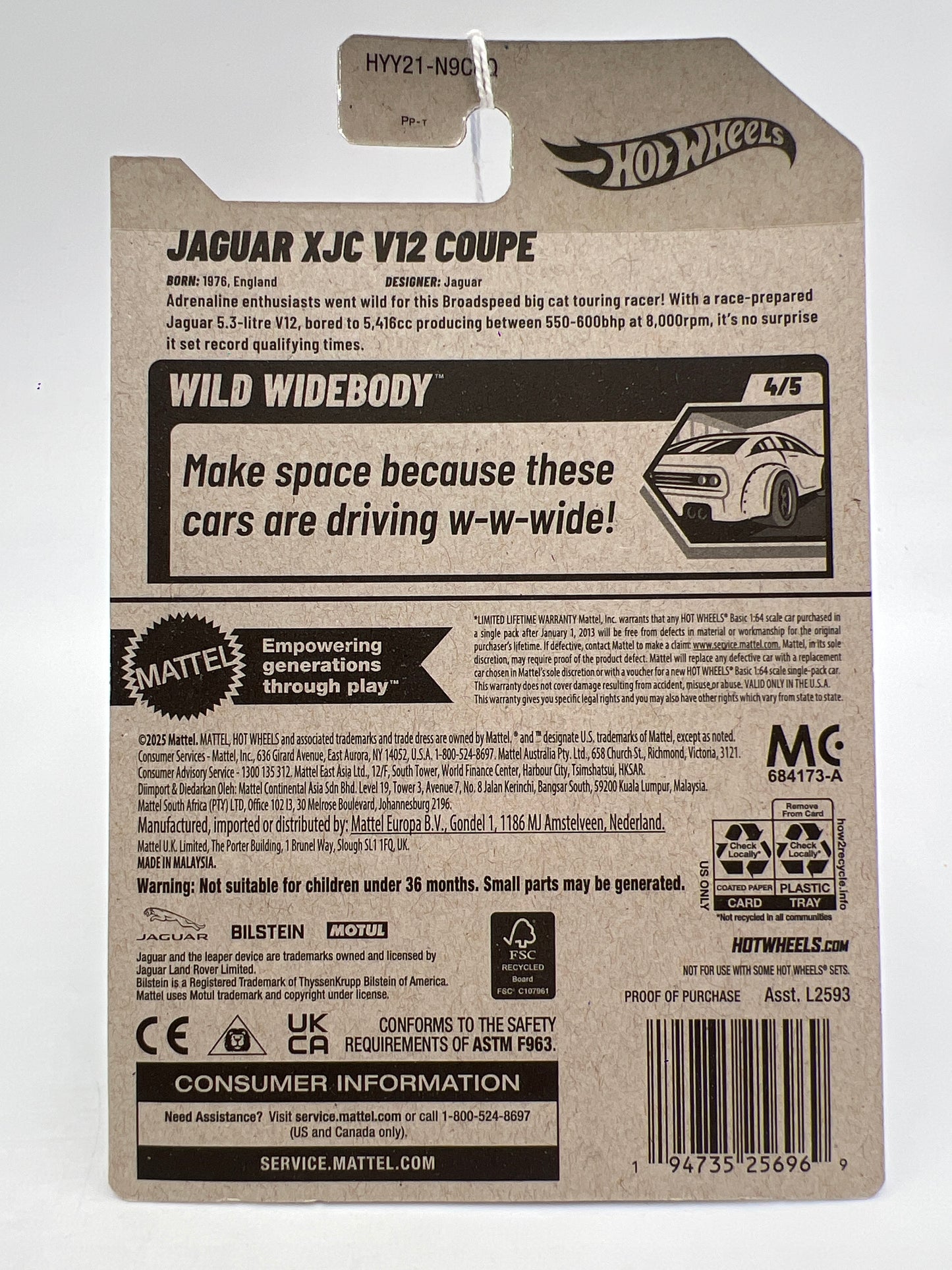 2025 Hot Wheels Q Case Wild Widebody Zamac 12 #238 Jaguar XJC V12 Coupe 146C