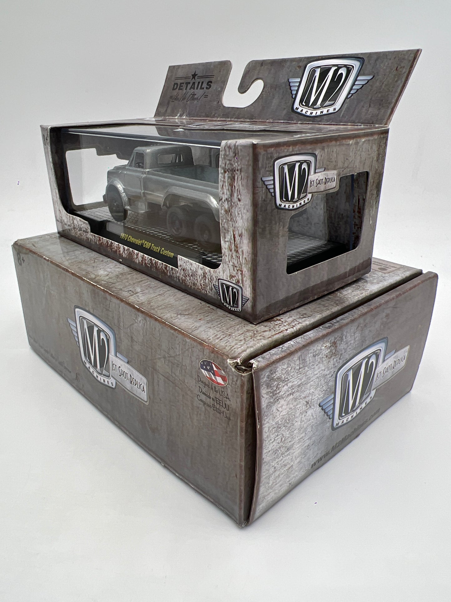 M2 Machines Auto-Club Exclusive 1st Shot Replica Raw Sample 1/1000 1970 Chevrolet C60 Truck Custom