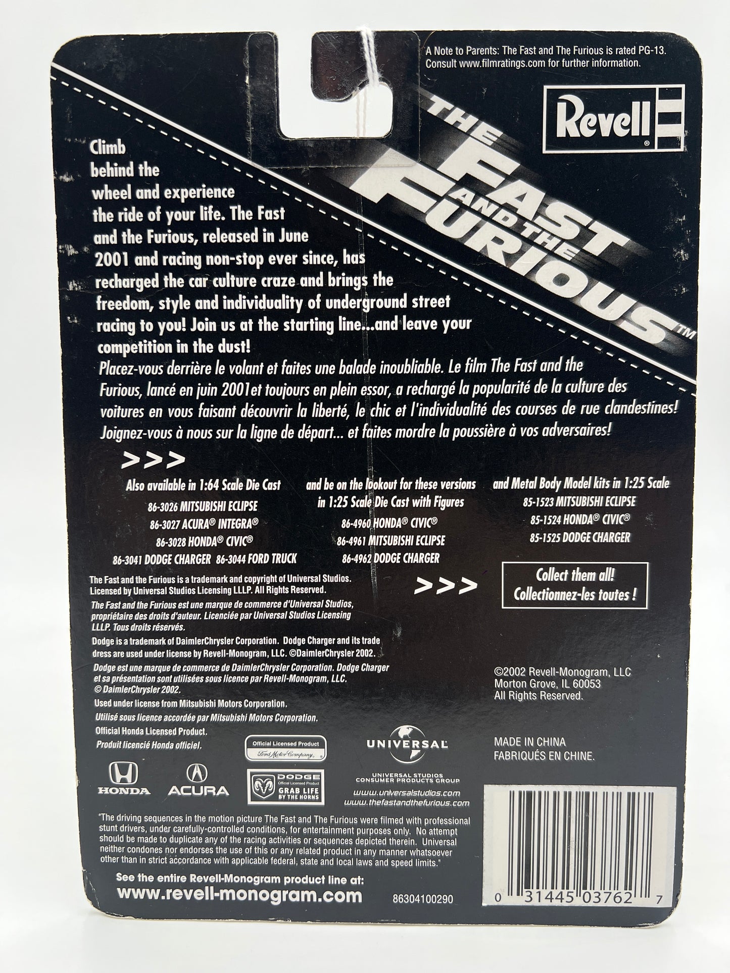 Revell The Fast And The Furious #115 Dodge Charger Black Movie Merch Card SR