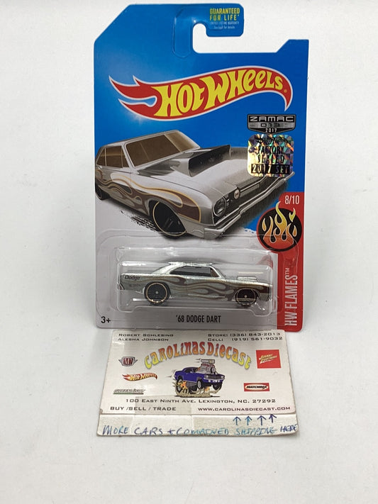 '68 Dodge Dart Zamac #13 2017 Hot Wheels factory sealed sticker 147B