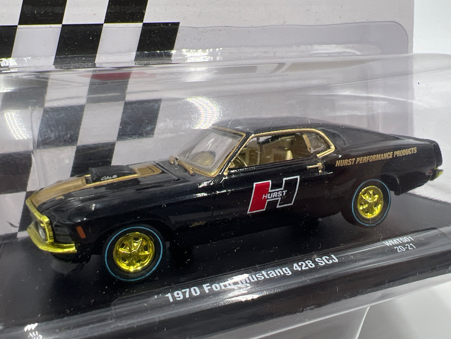 M2 Machines Auto-Drivers Walmart Exclusive CHASE Hurst 1970 Ford Mustang 428 SCJ Black WMTS01 Card Not Perfect