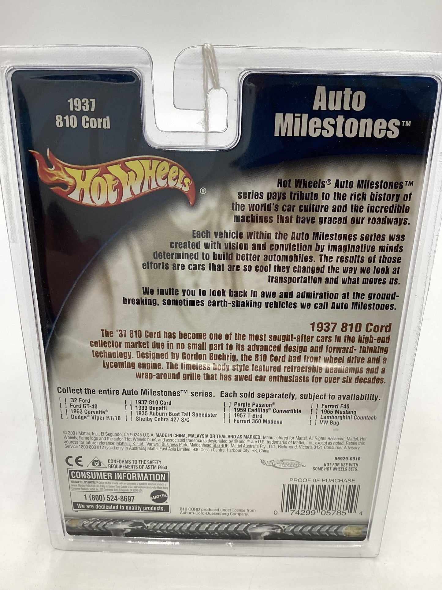 Hot Wheels Auto Milestones 1937 810 Cord Red