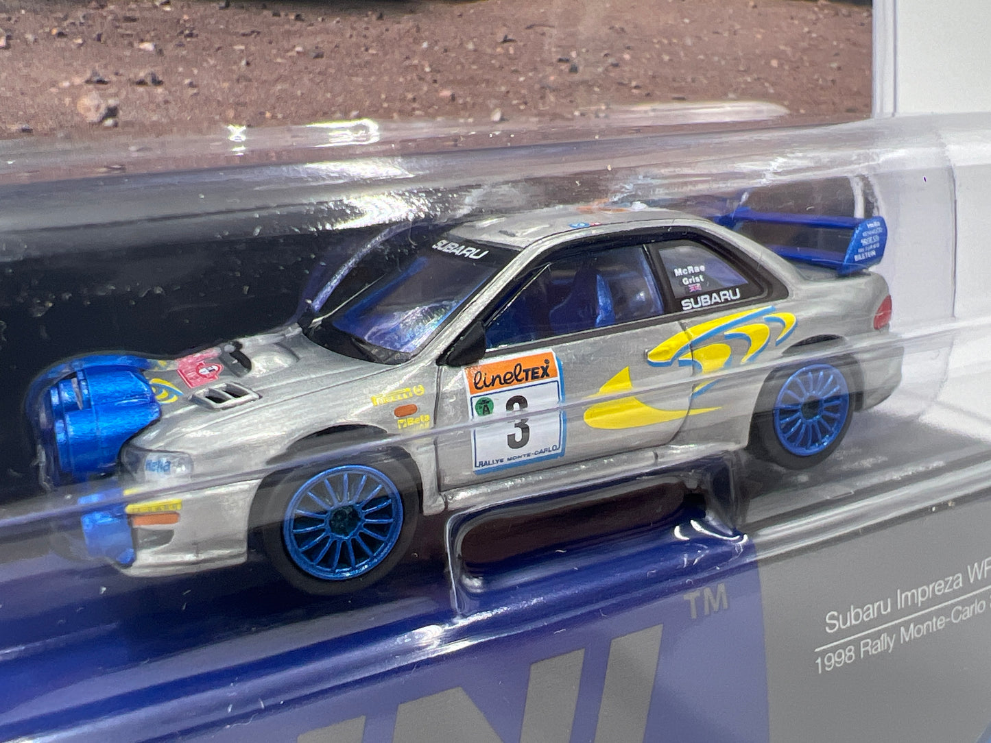 Mini GT #975 CHASE Subaru Impreza WRC98 #3 1998 Rally Monte-Carlo 3rd Place Blue