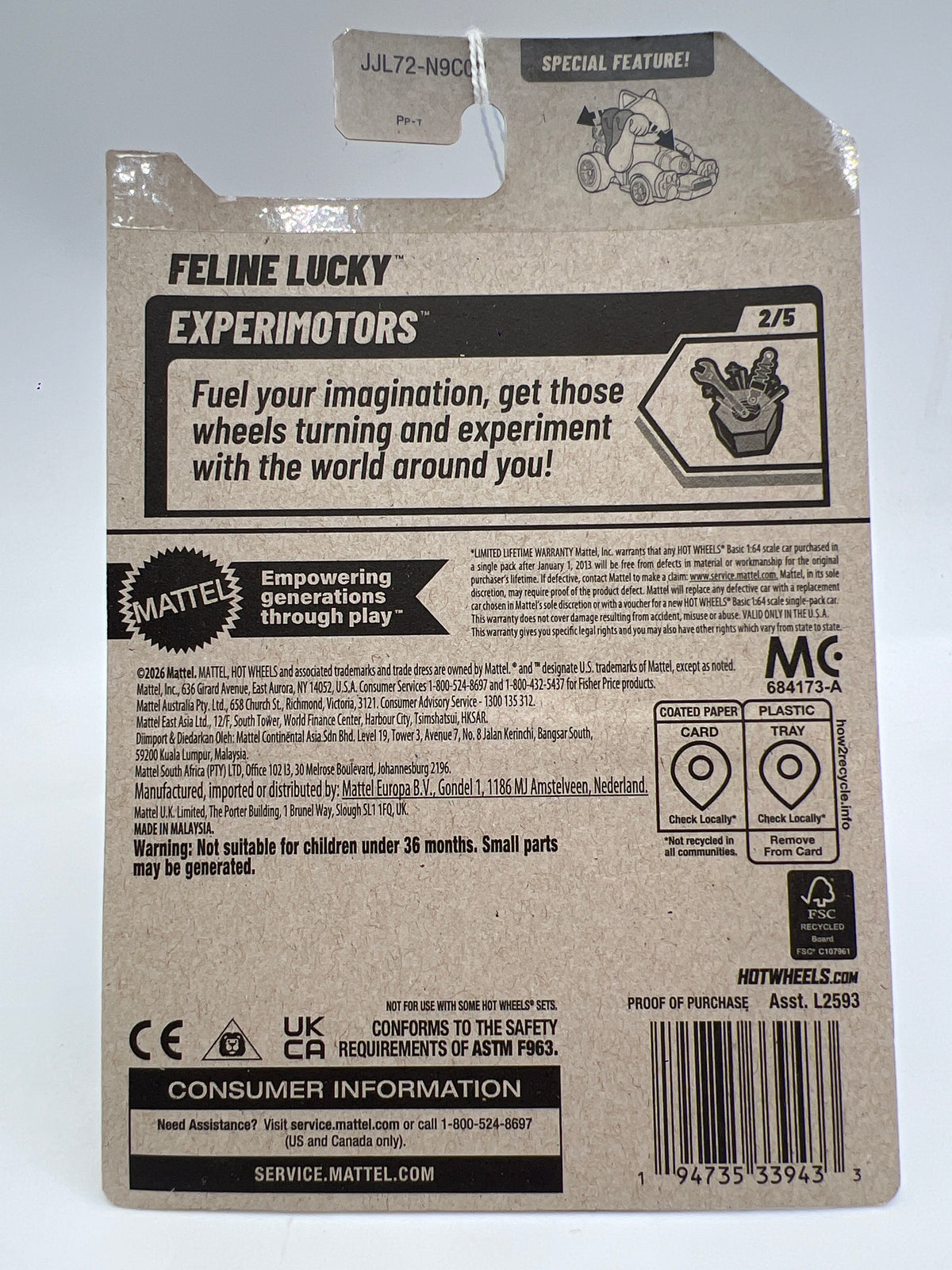 2026 Hot Wheels P Case #92 Feline Lucky Black