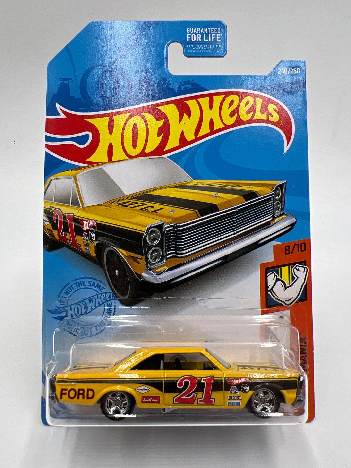 Hot Wheels Treasure Hunt 65 Ford Galaxie Yellow Wheel Swap Custom On Card W/Protector SR