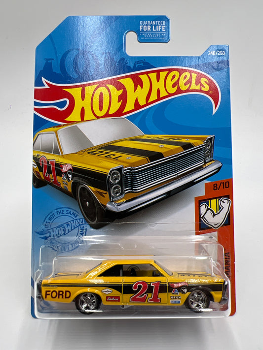 Hot Wheels Treasure Hunt 65 Ford Galaxie Yellow Wheel Swap Custom On Card W/Protector SR