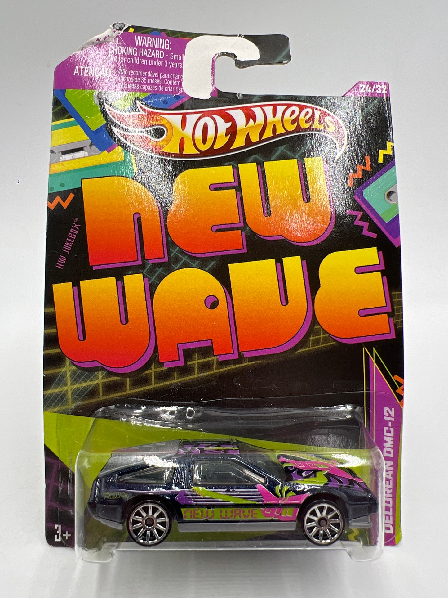 Hot Wheels Jukebox New Wave #24 DeLorean DMC-12 Black W/Protector Bad Card