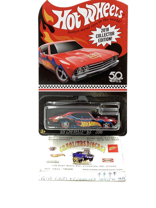 Hot Wheels Mail in 2018 Collectors Edition RLC 1969 Chevelle SS 396 with protector