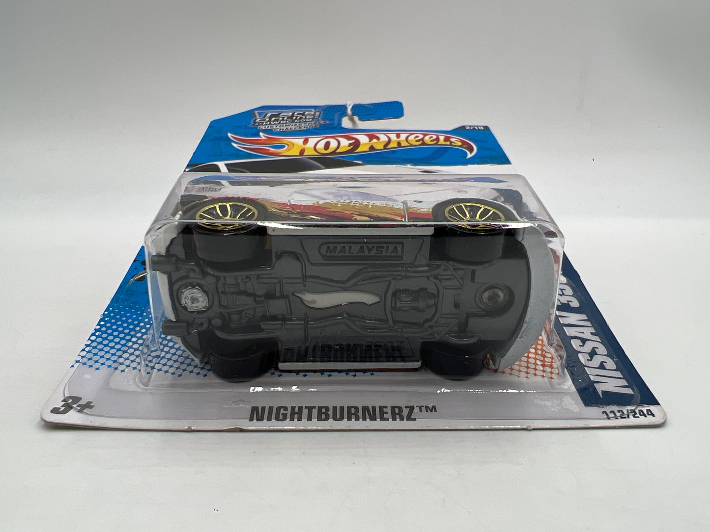 2011 Hot Wheels Nightburnerz #112 Nissan 350Z White