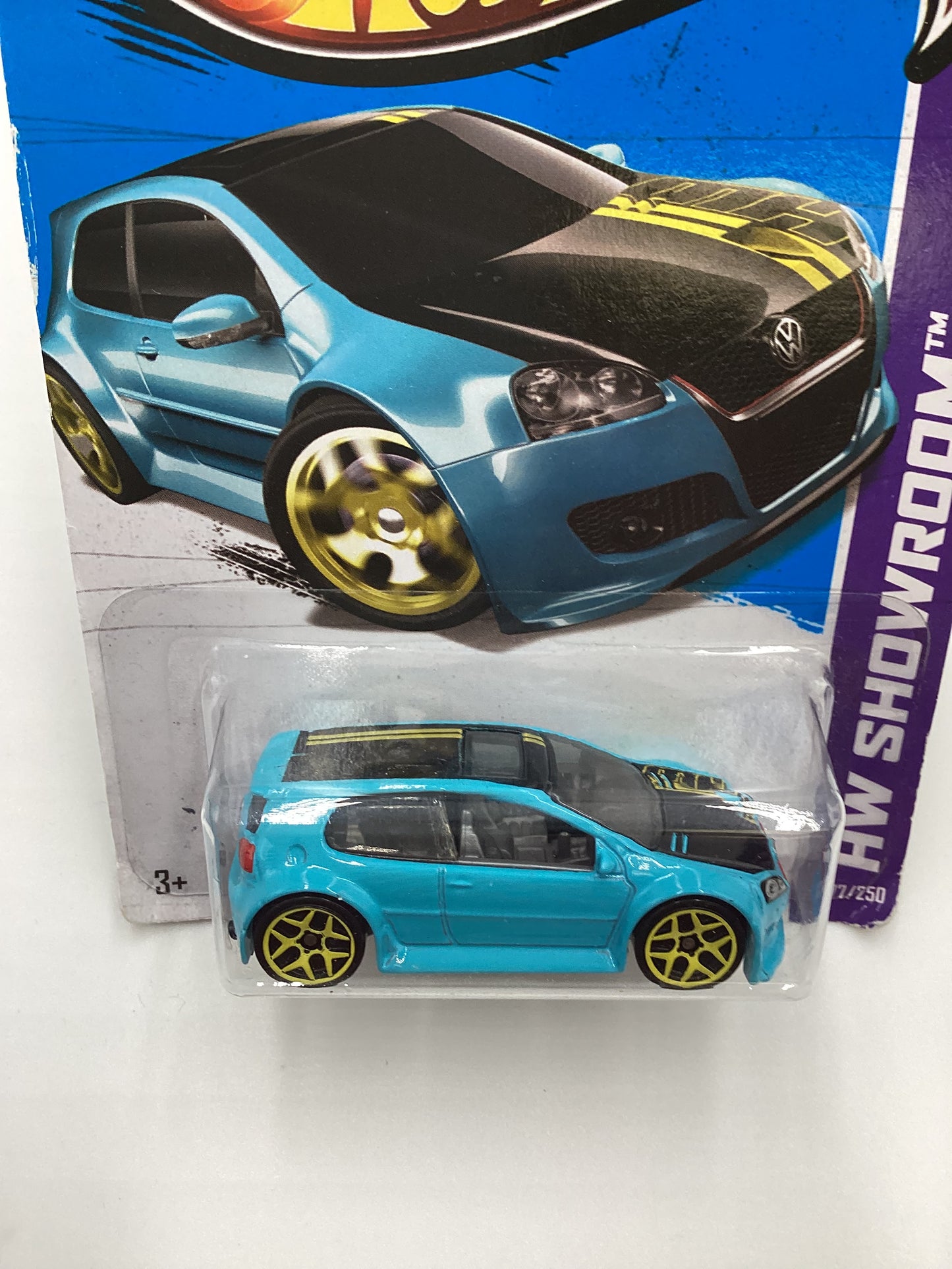 2013 Hot wheels #177 Volkswagen Golf GTI Light Blue 96B