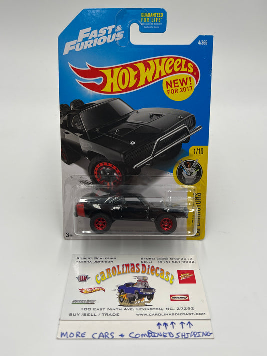 Hot Wheels Fast & Furious 70 Dodge Charger Black Wheel Swap Custom On Card W/Protector