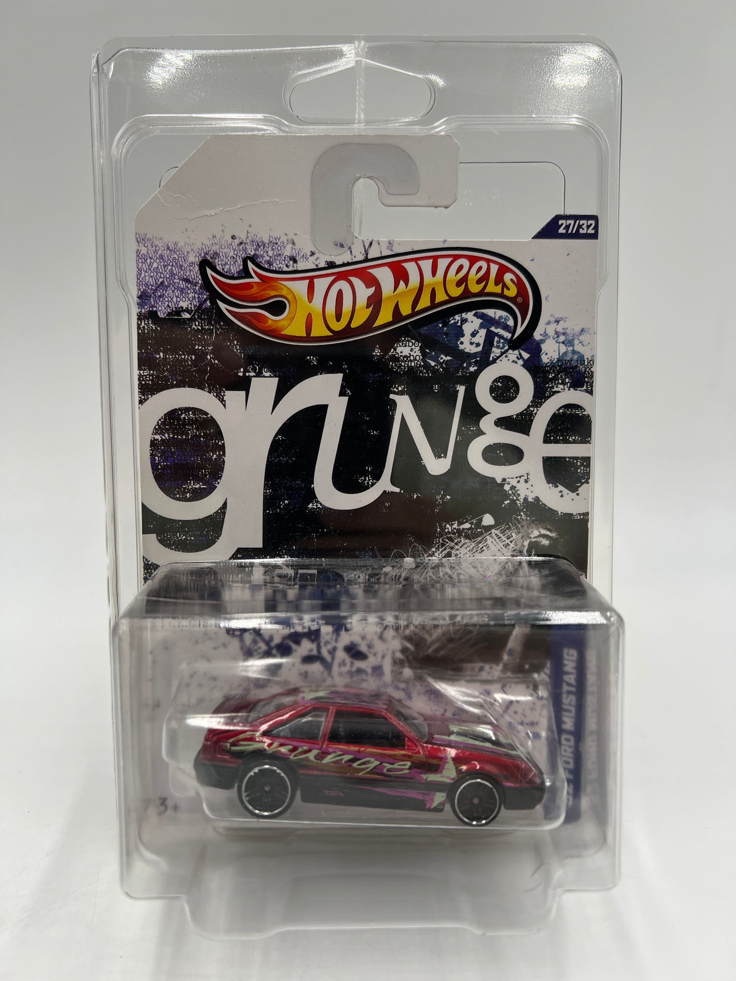 Hot Wheels Jukebox Grunge #27 92 Ford Mustang Foxbody Red W/Protector Bad Cards