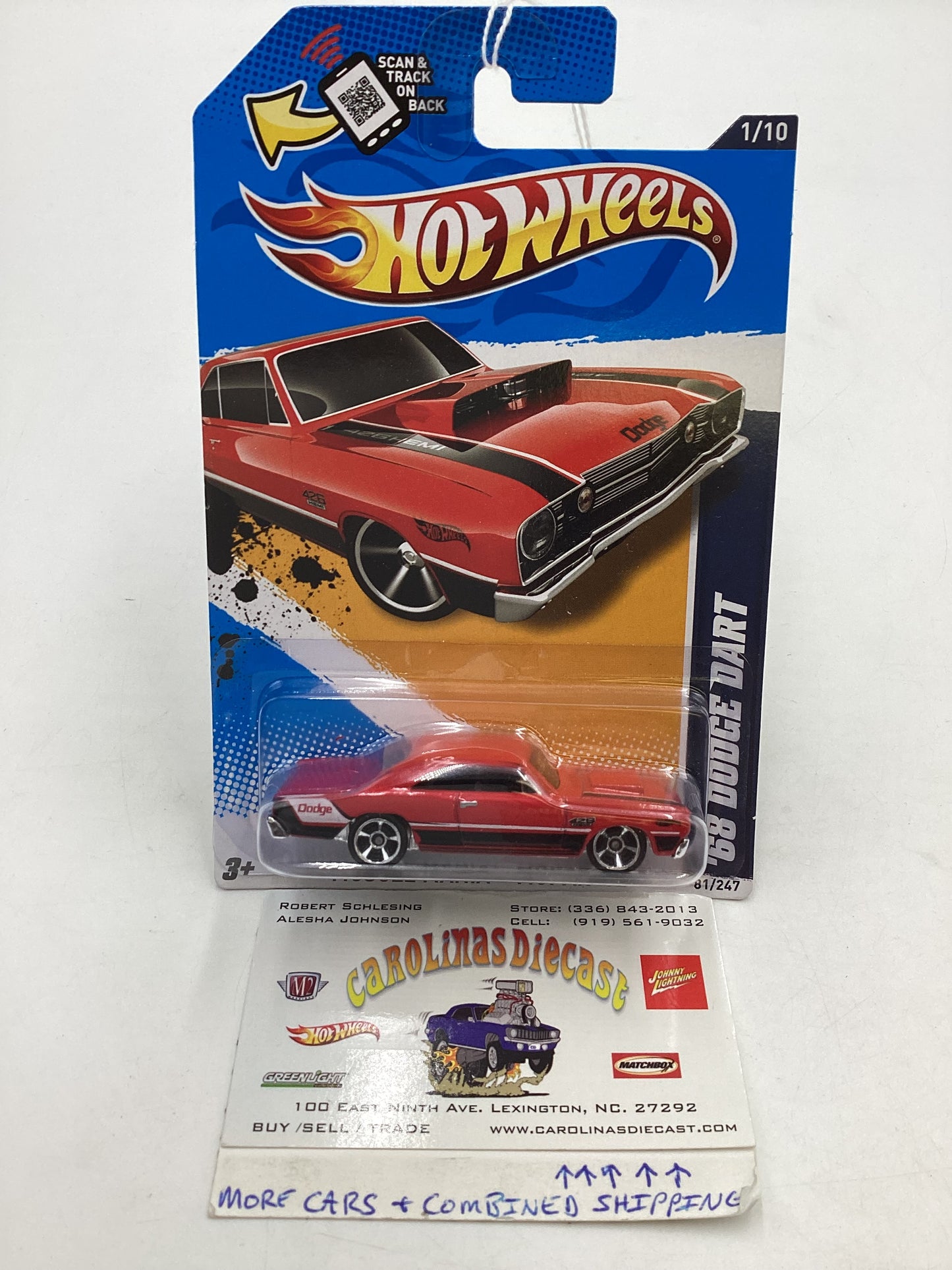 2012 Hot Wheels Muscle Mania Mopar #81 68 Dodge Dart Red 36G