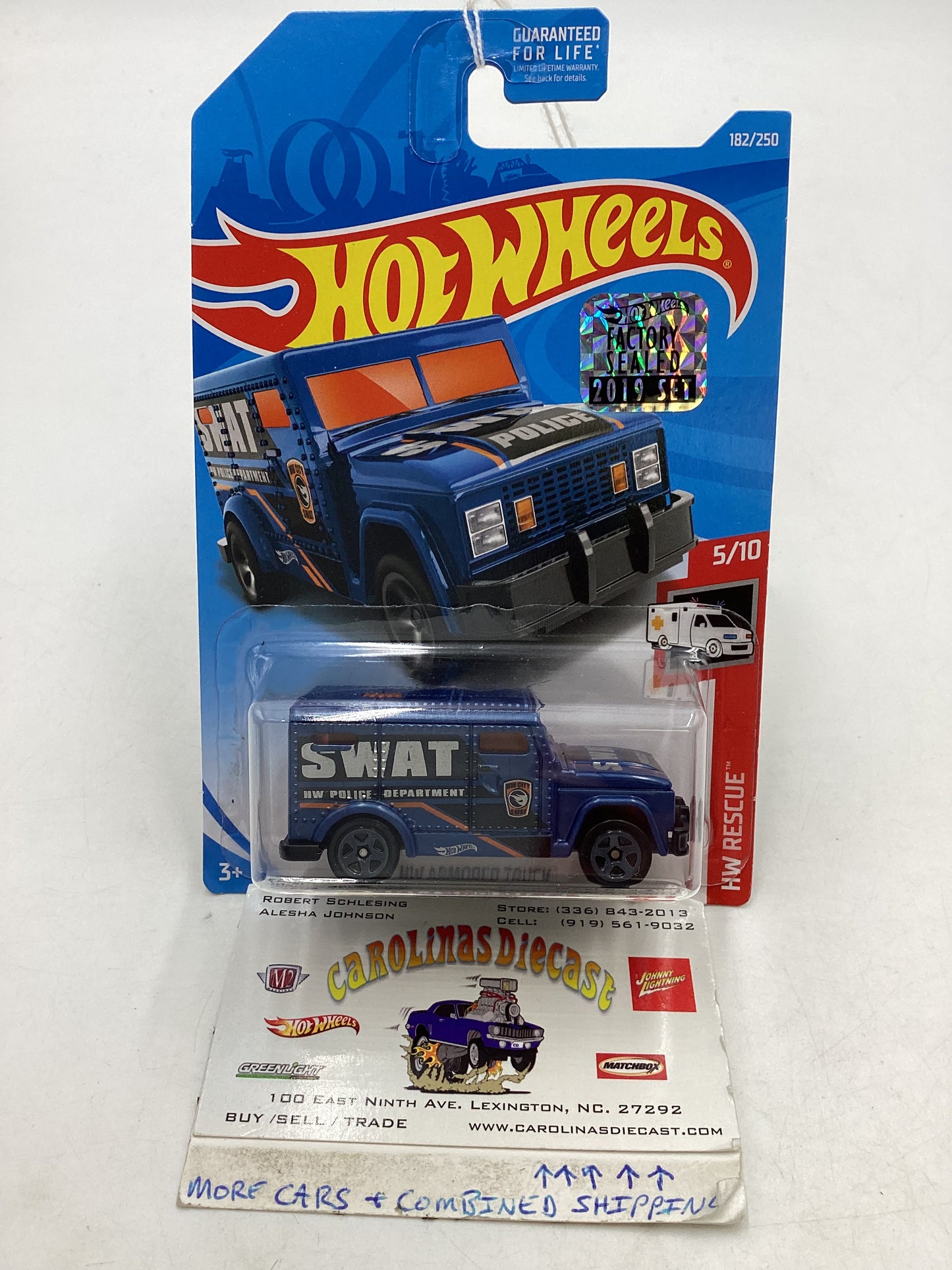 2019 HOT WHEELS  TREASURE HUNT Factory Sealed HW Armored Truck Blue #182 276H