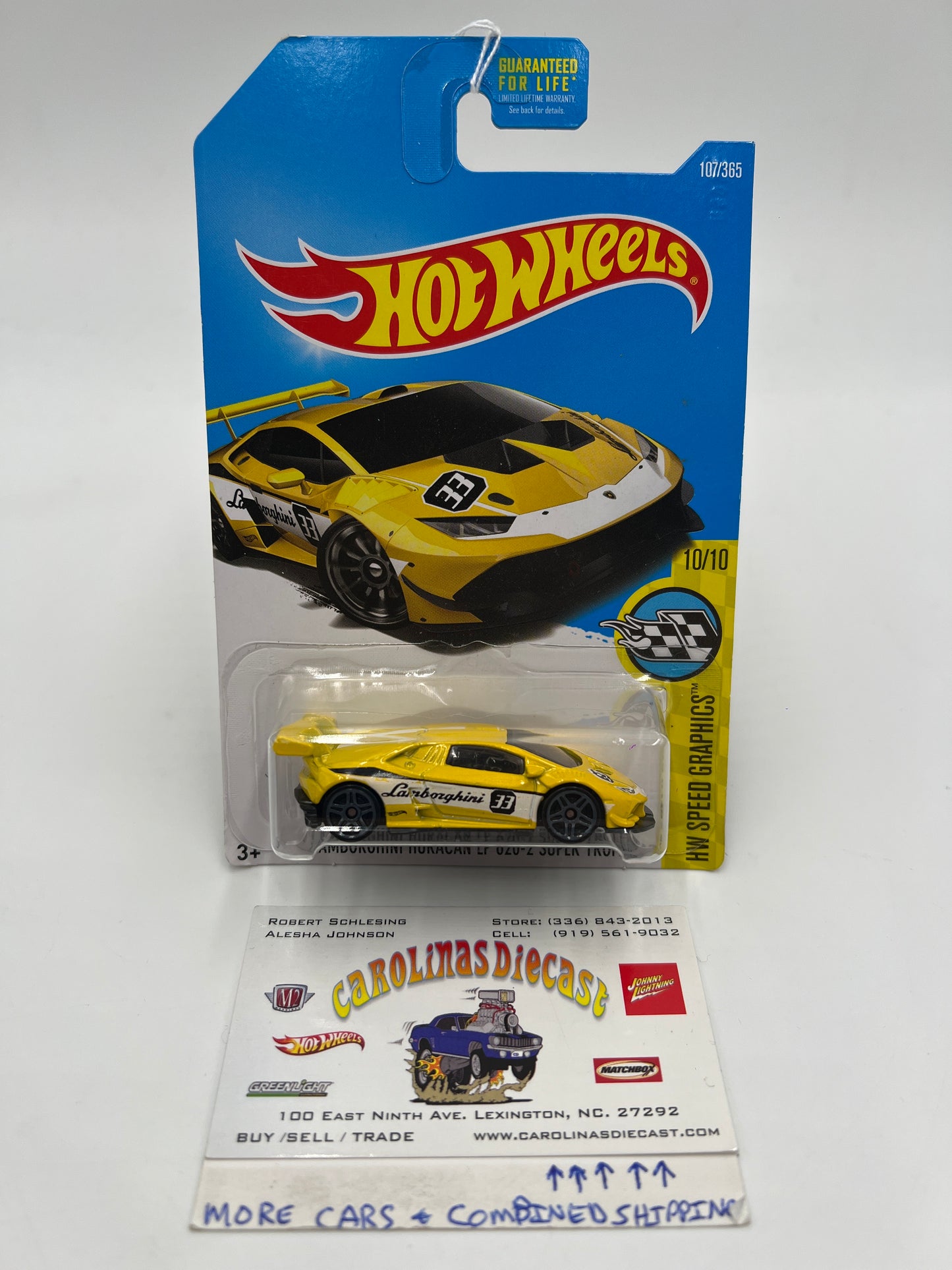 2017 Hot Wheels Speed Graphics #107 Lamborghini Huracan LP 620-2 Super Trofeo Yellow 102C