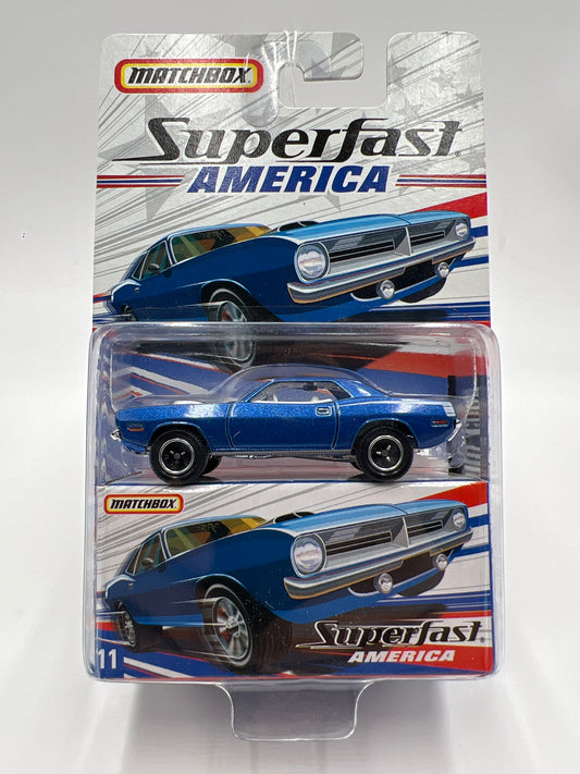 Matchbox Superfast America #11 1970 Plymouth Cuda Blue 171B