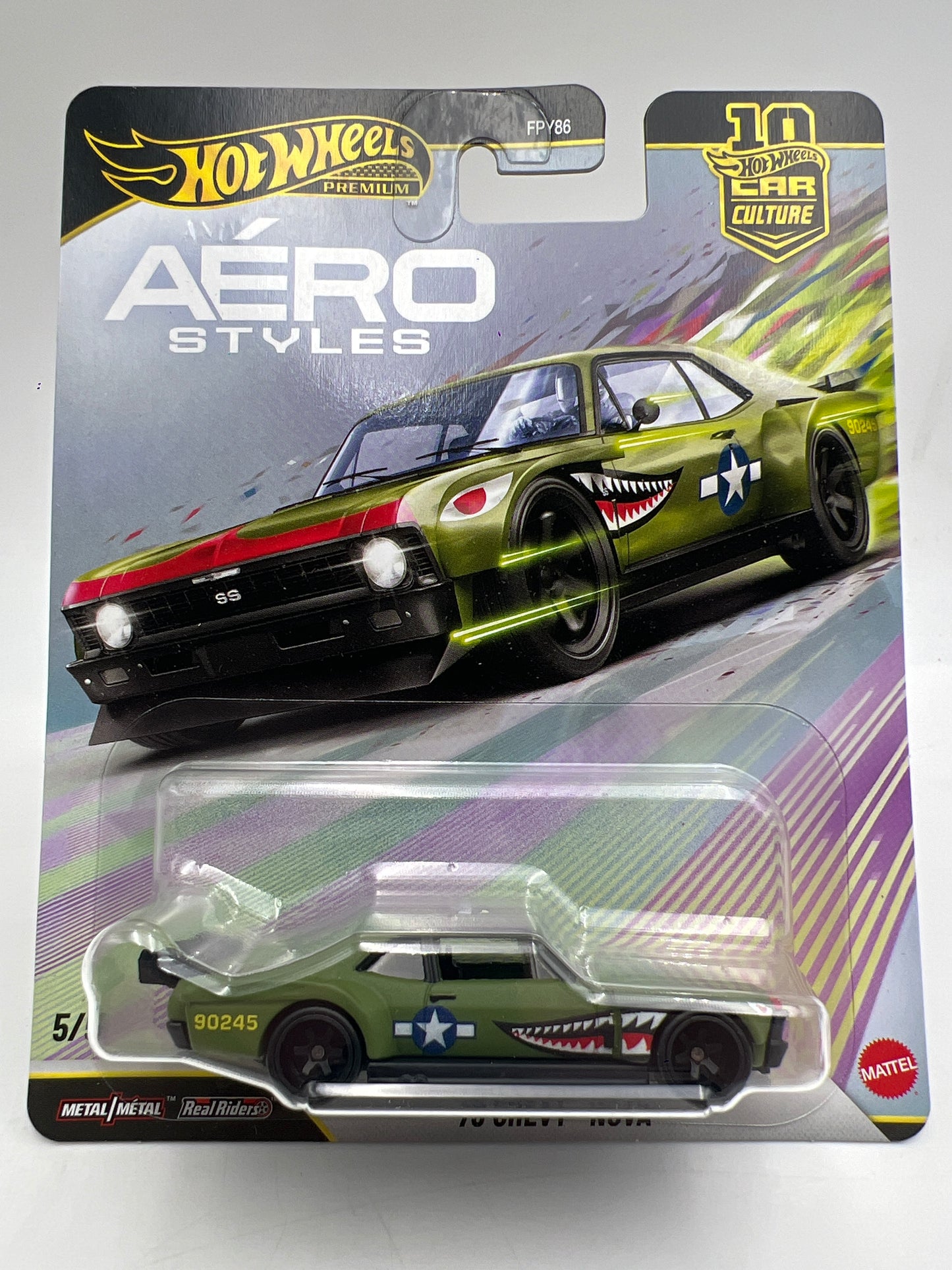 2026 Hot Wheels Aero Styles #5 Custom 70 Chevy Nova Green