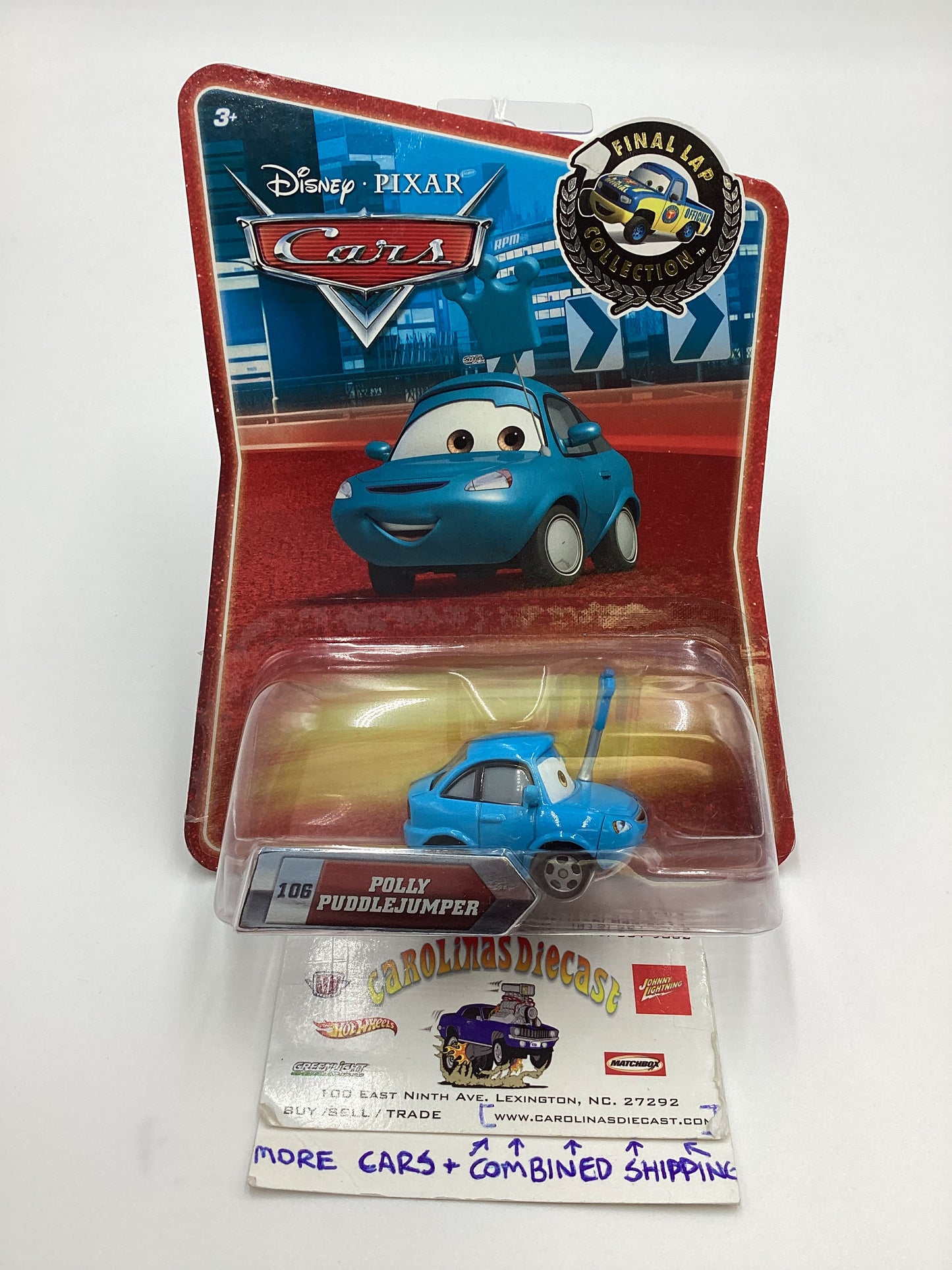 Disney Pixar Cars Final Lap Collection Polly Puddlejumper Blue #106 141A