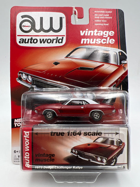 Auto World Vintage Muscle #4 1973 Dodge Challenger Rallye Red