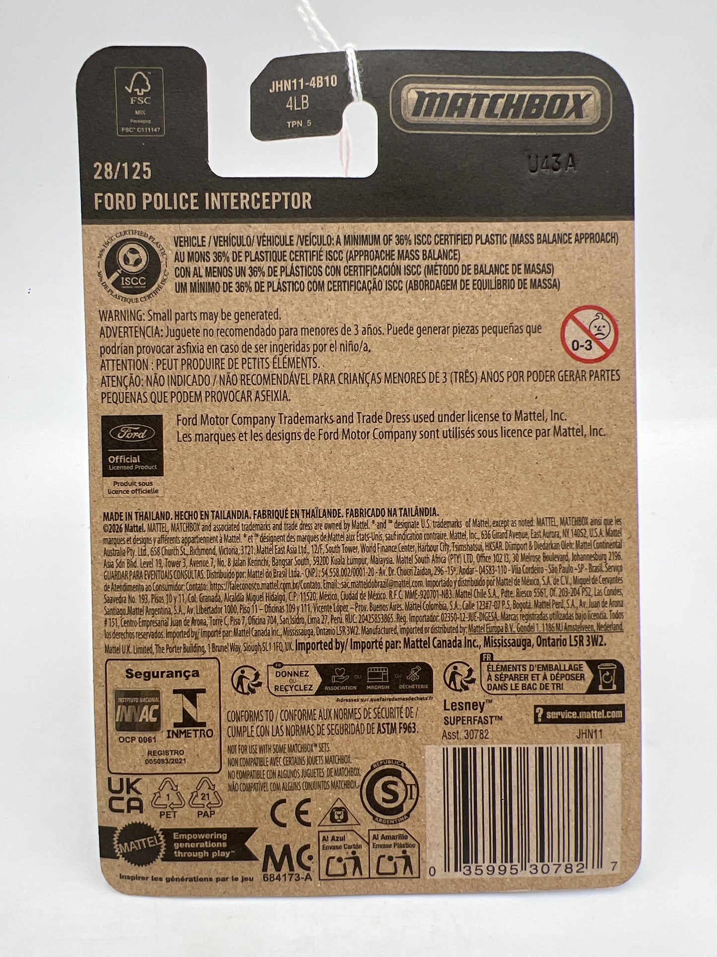 2026 Matchbox #28 Ford Police Interceptor Silver