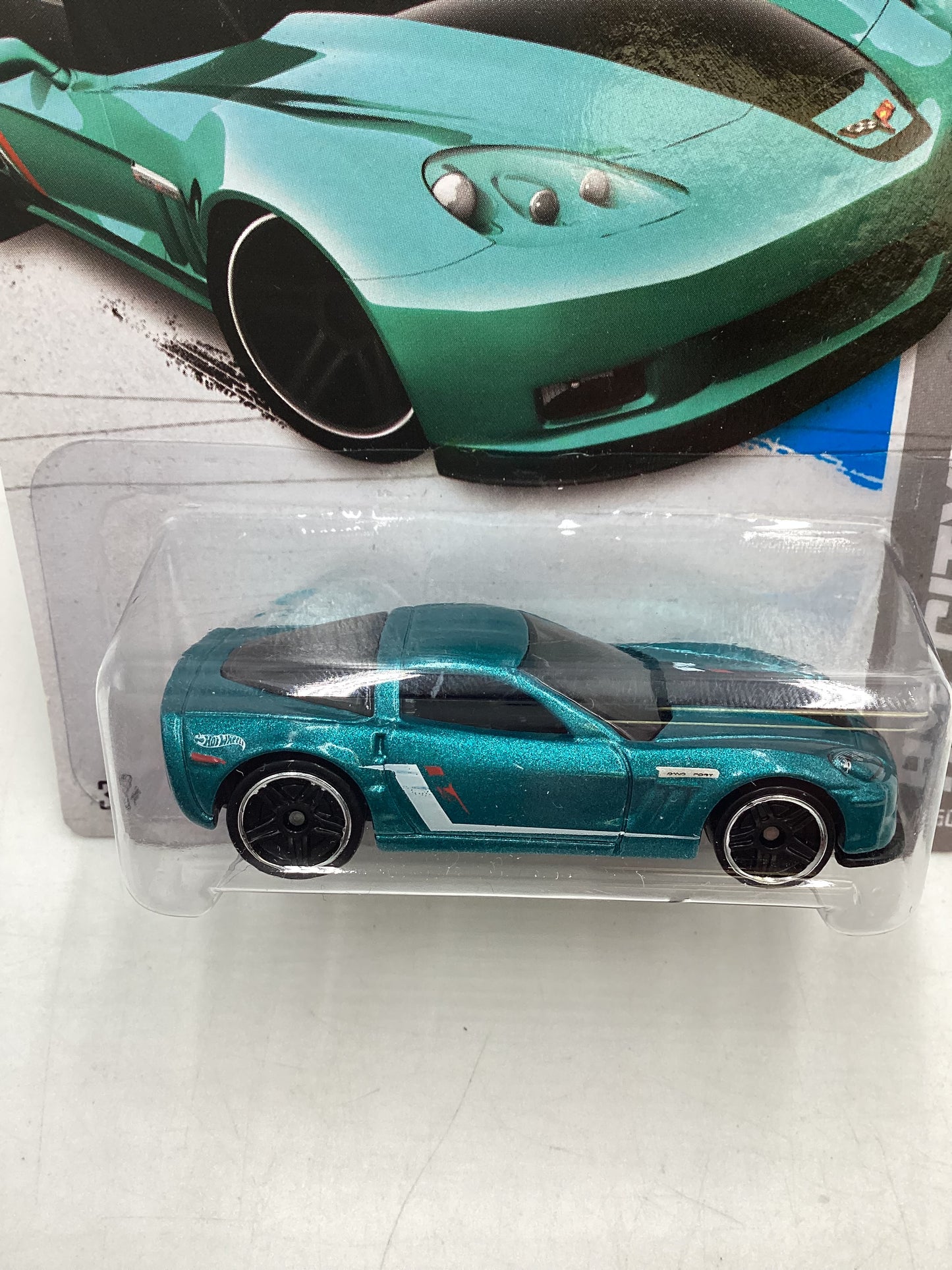 2013 Hot Wheels #24 11 Corvette Grand Sport Teal 9A