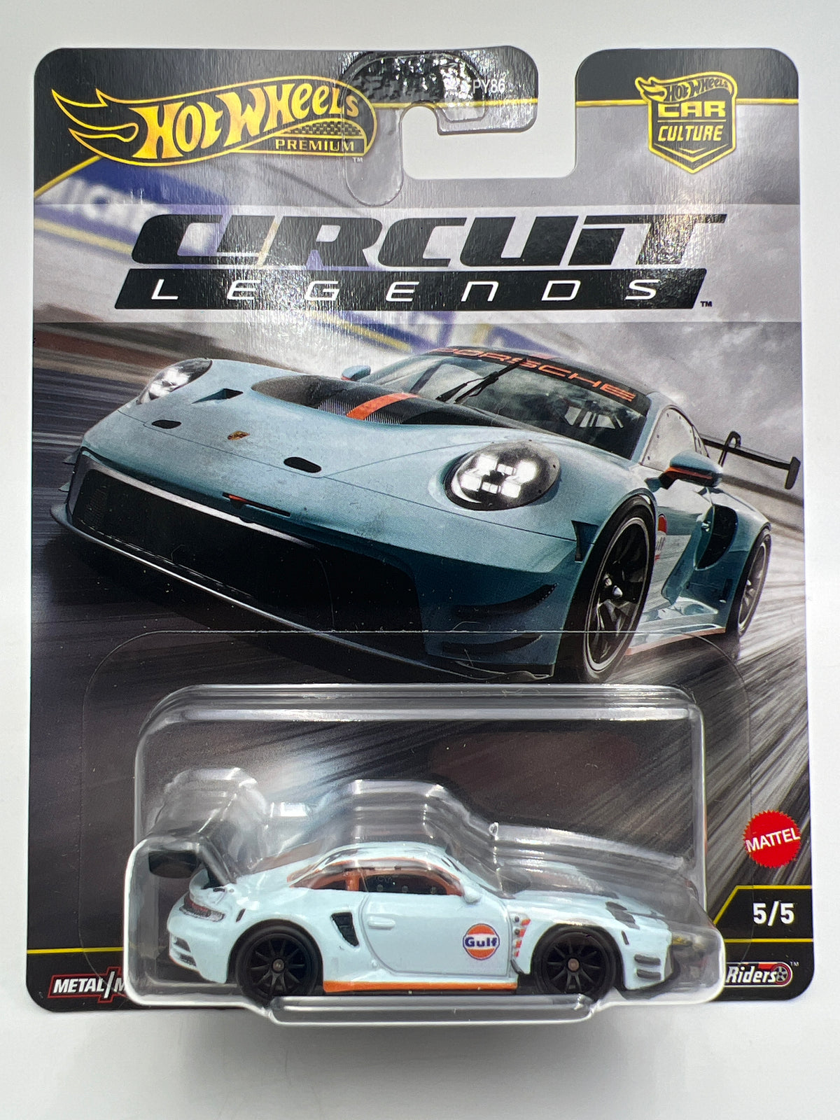 Hot Wheels Premium Circuit Legends #5 Porsche 911 GT3 R 992 Gulf W/Protector