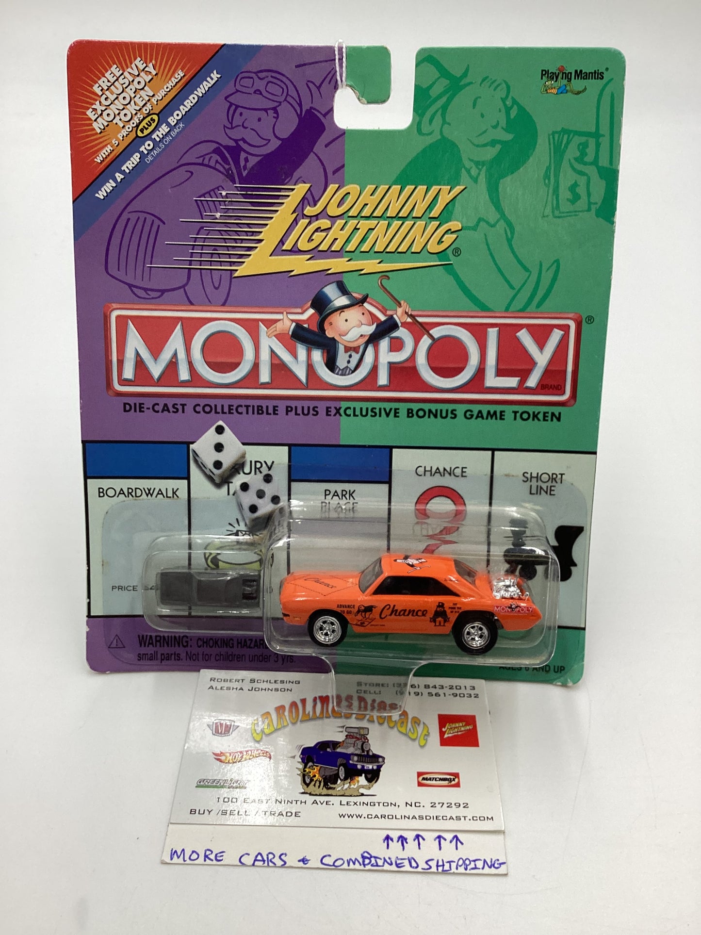 Johnny Lightning Monopoly Chance W/Token 1970 Dodge Dart Orange