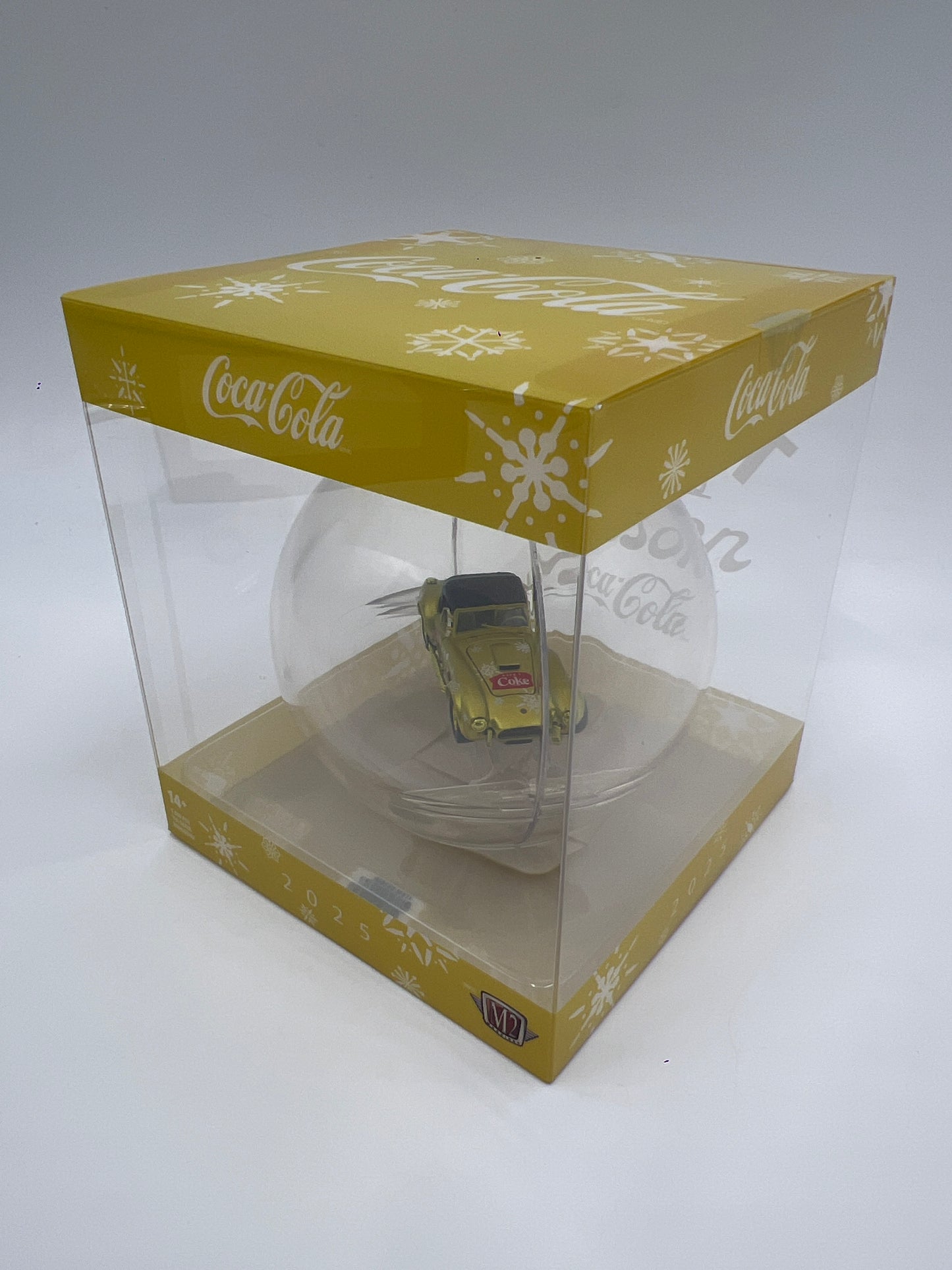 2025 M2 Machines CHASE Coca Cola Holiday Christmas Ornaments 1965 Ford Shelby 427 Cobra Gold