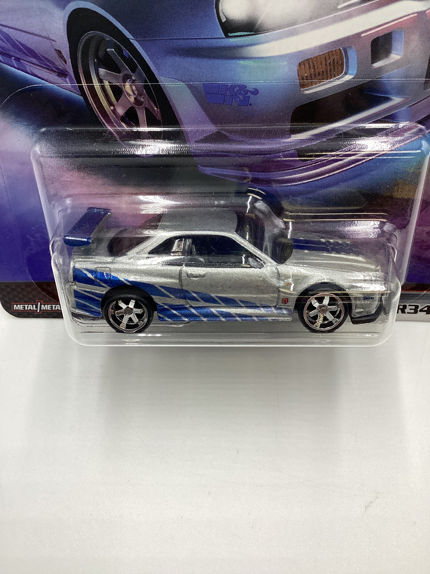 Hot Wheels Premium Fast & Furious Fast Imports #1 Nissan Skyline GT-R BNR34 Silver W/Protector