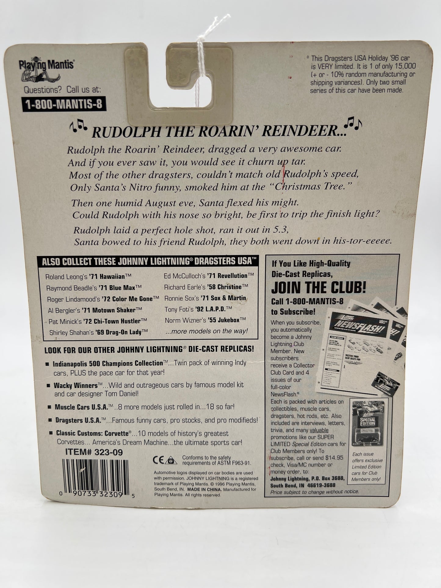 Johnny Lightning Dragsters Holiday 96 #11980 Nitro Santa Red 186C