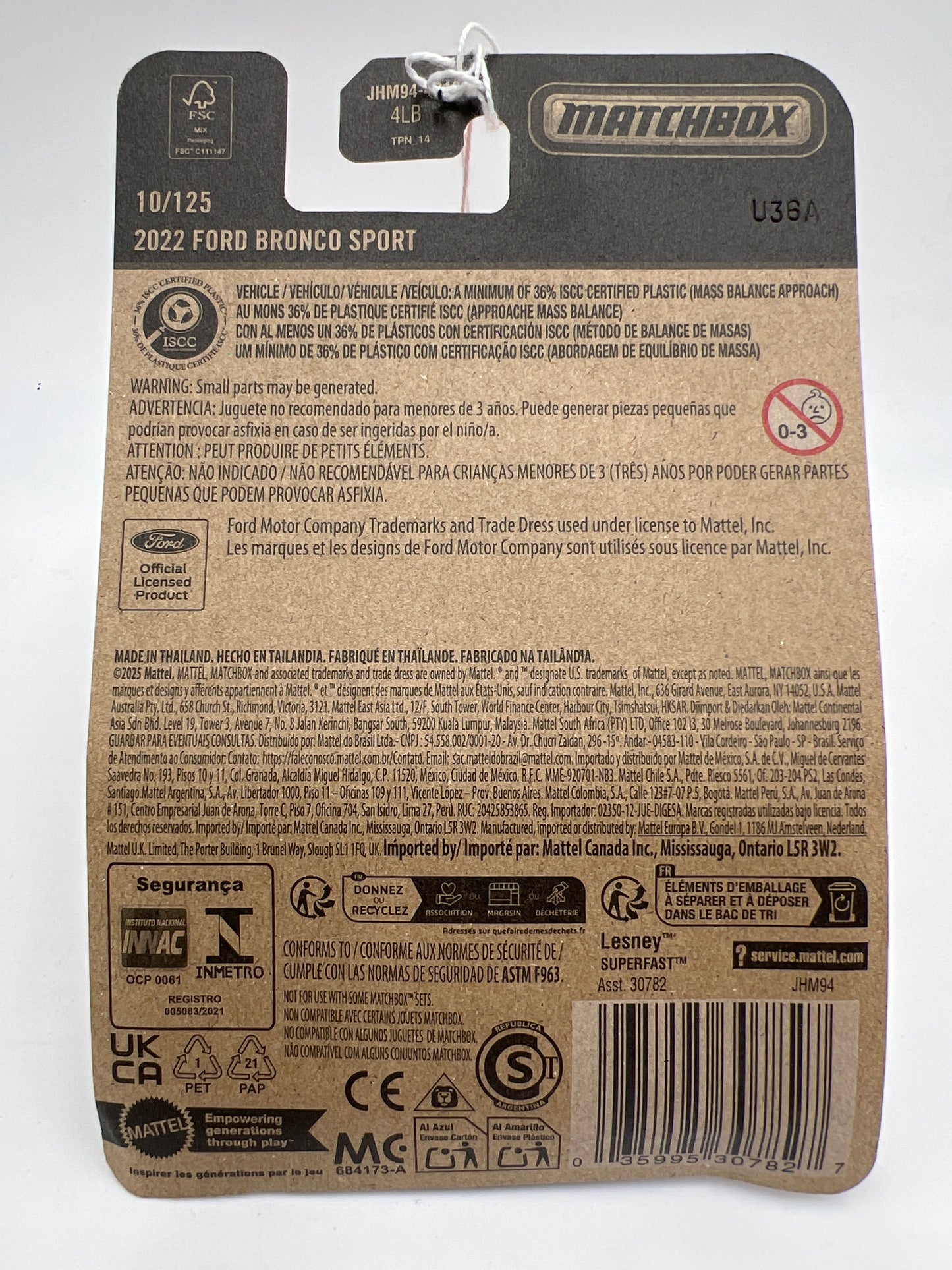 2026 Matchbox #10 2022 Ford Bronco Sport Blue