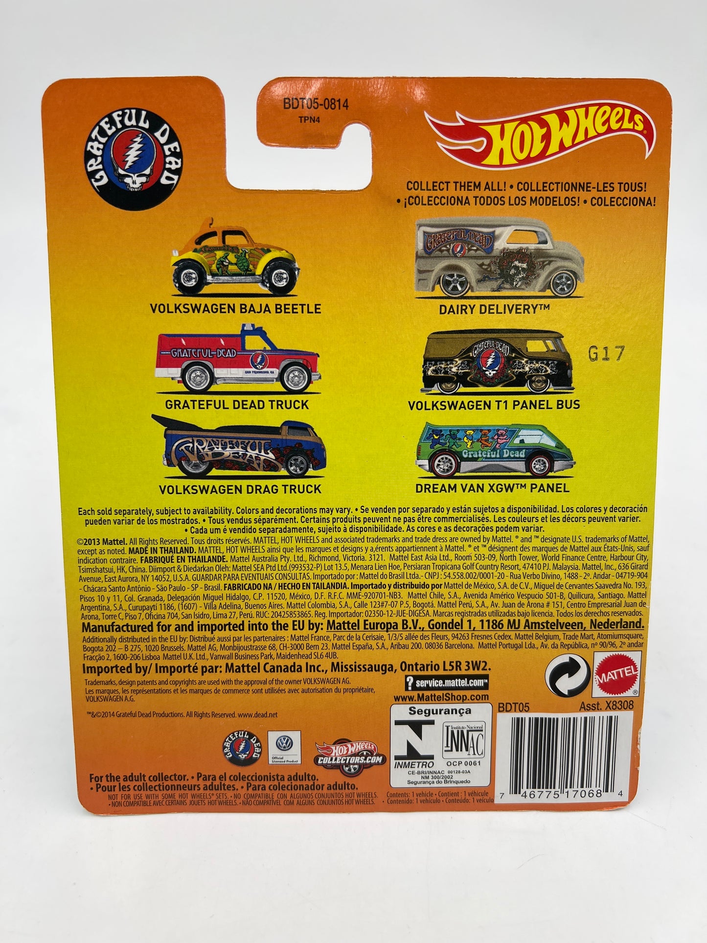 Hot Wheels Pop Culture Grateful Dead Full 6 Car Set W/Protectors VHTF