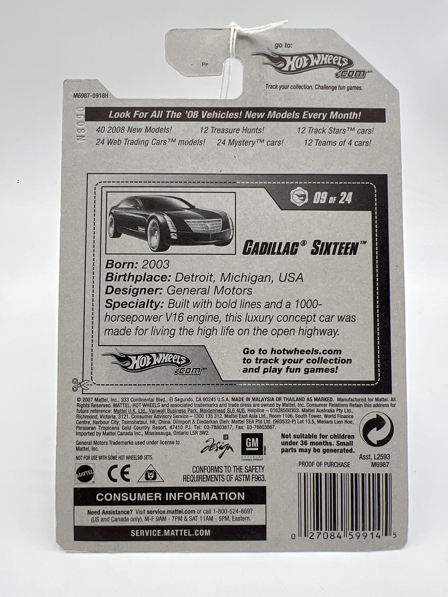 2008 Hot Wheels Web Trading Cars #85 Cadillac Sixteen Blue 56E