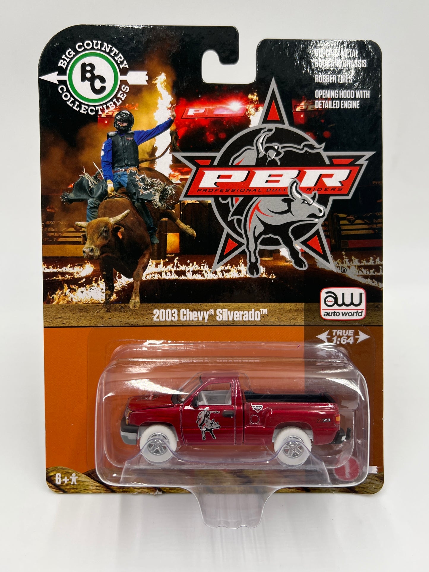 Auto World CHASE Big Country Collectibles PBR #1 2003 Chevy Silverado Cateye Ultra Red W/Protector
