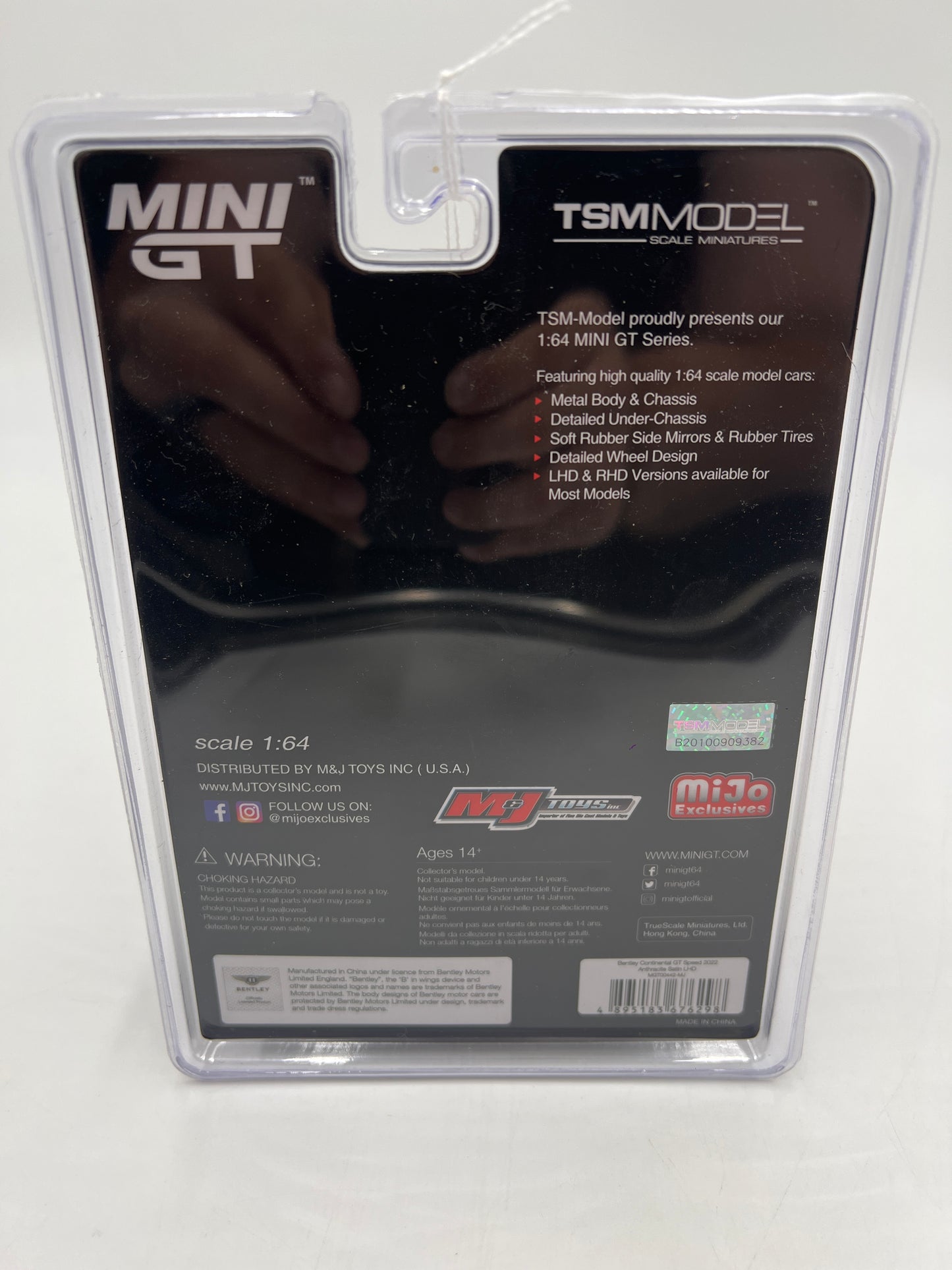 Tarmac Works Mijo Exclusives 1/1800 Bentley Continental GT Speed Satin Black