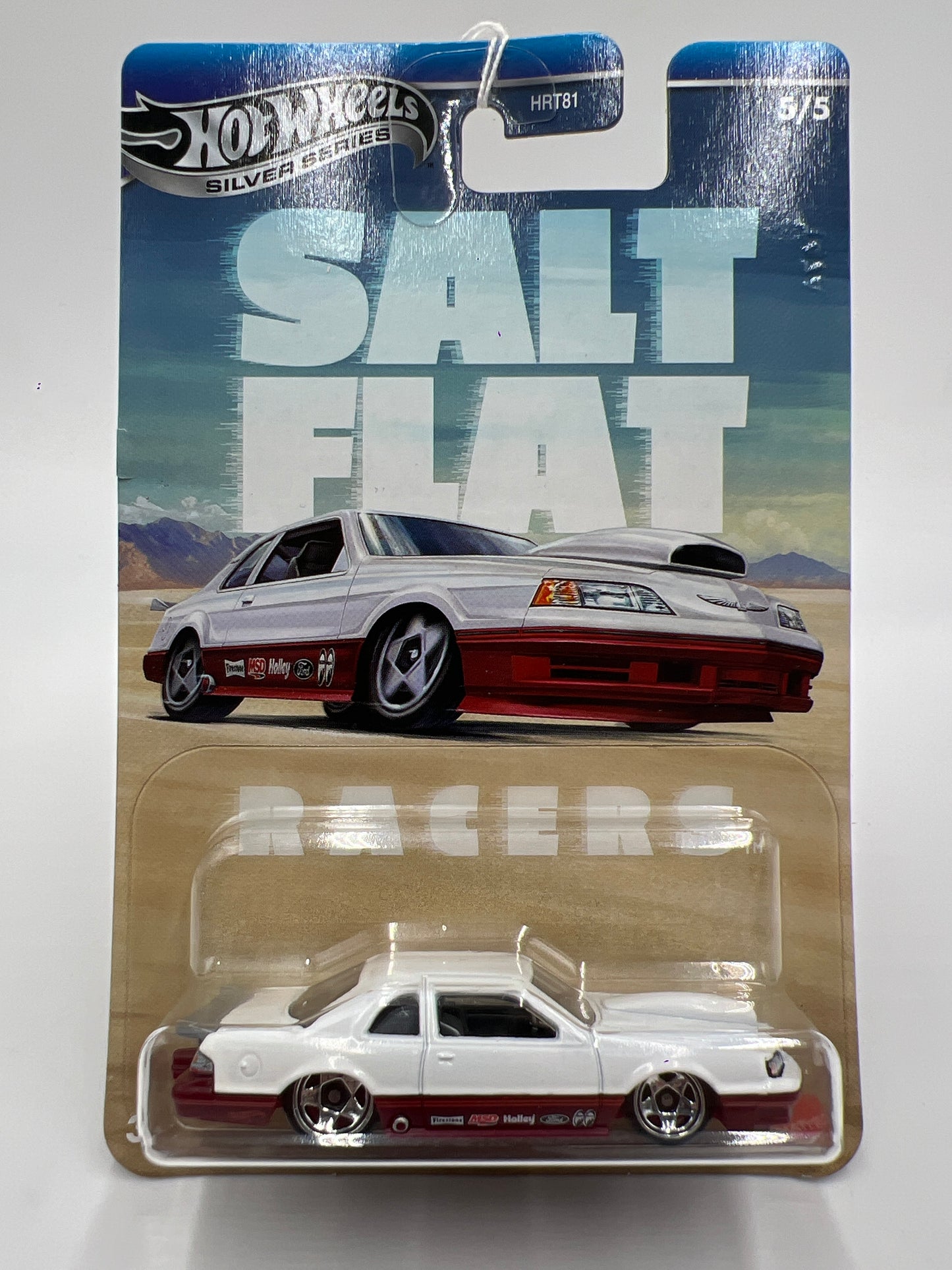 2025 Hot Wheels Silver Series Salt Flat Racers #5 1988 Ford T-Bird White 156E