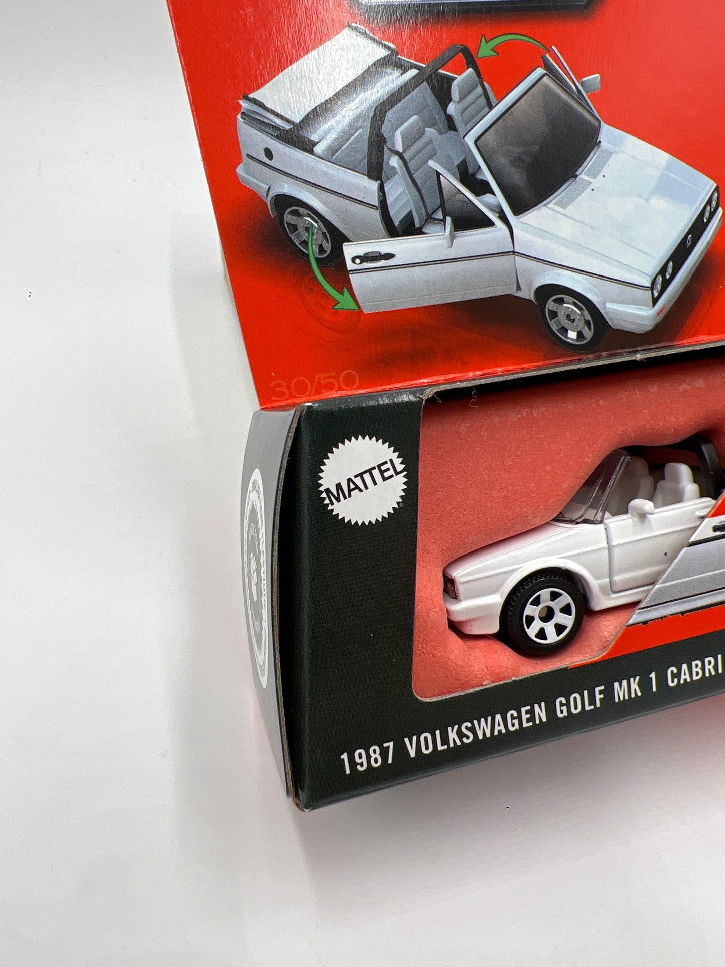 2025 Matchbox Moving Parts #30 1987 Volkswagen Golf MK 1 Cabriolet White 168C
