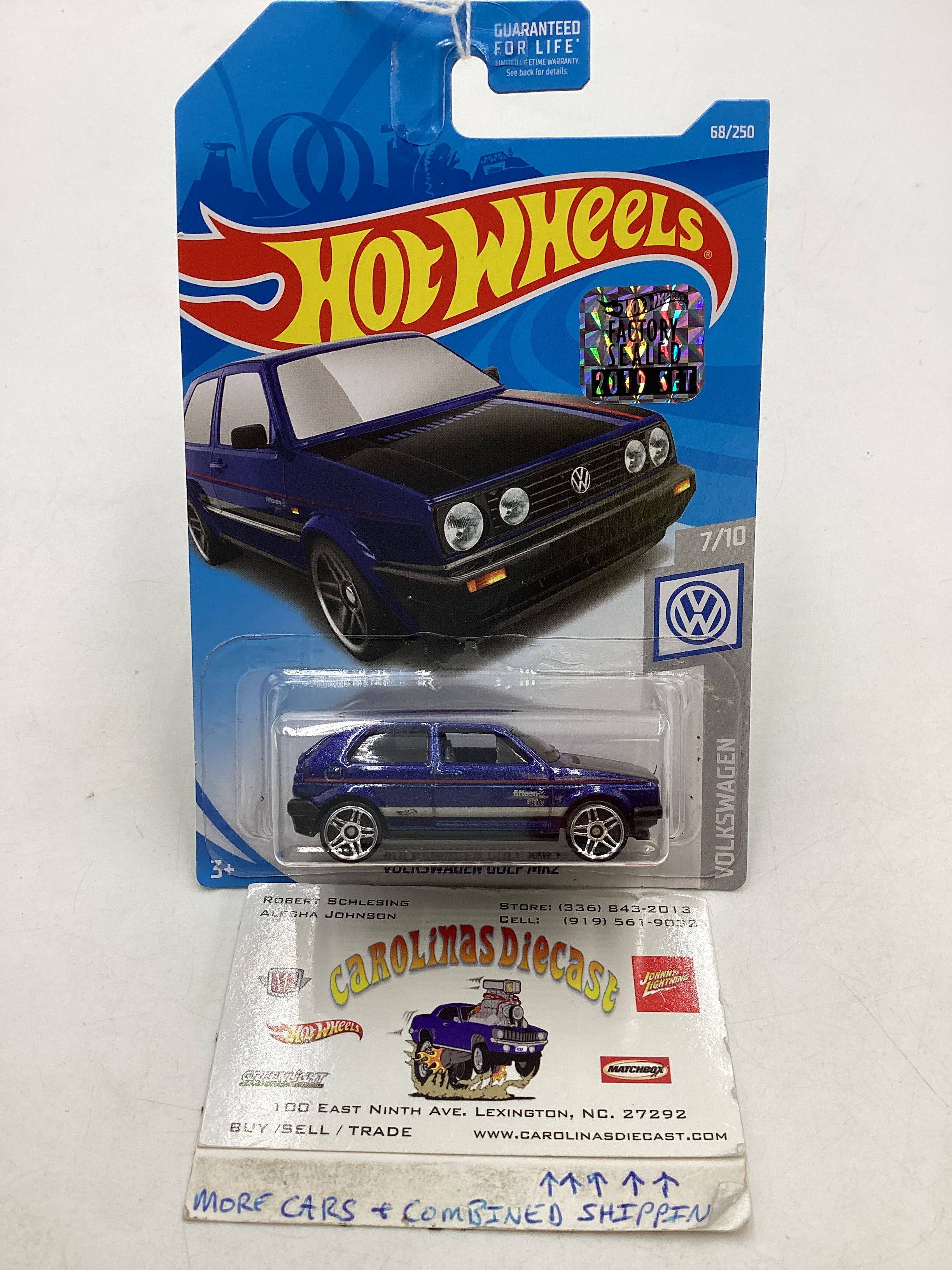 2019 Hot Wheels Factory Sealed 68 Volkswagen Golf MK2 Blue 95E carolinasdiecast