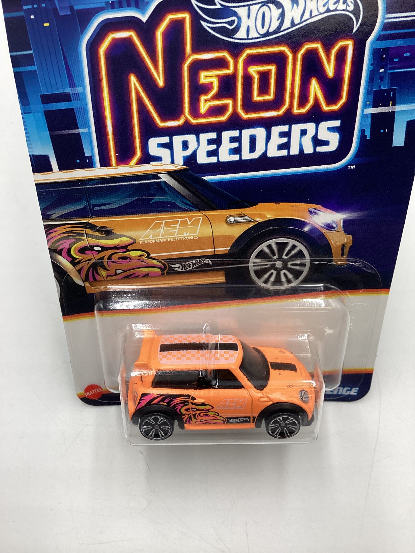 2025 Hot Wheels Neon Speeders #5 Mini Cooper S Challenge Orange 159E