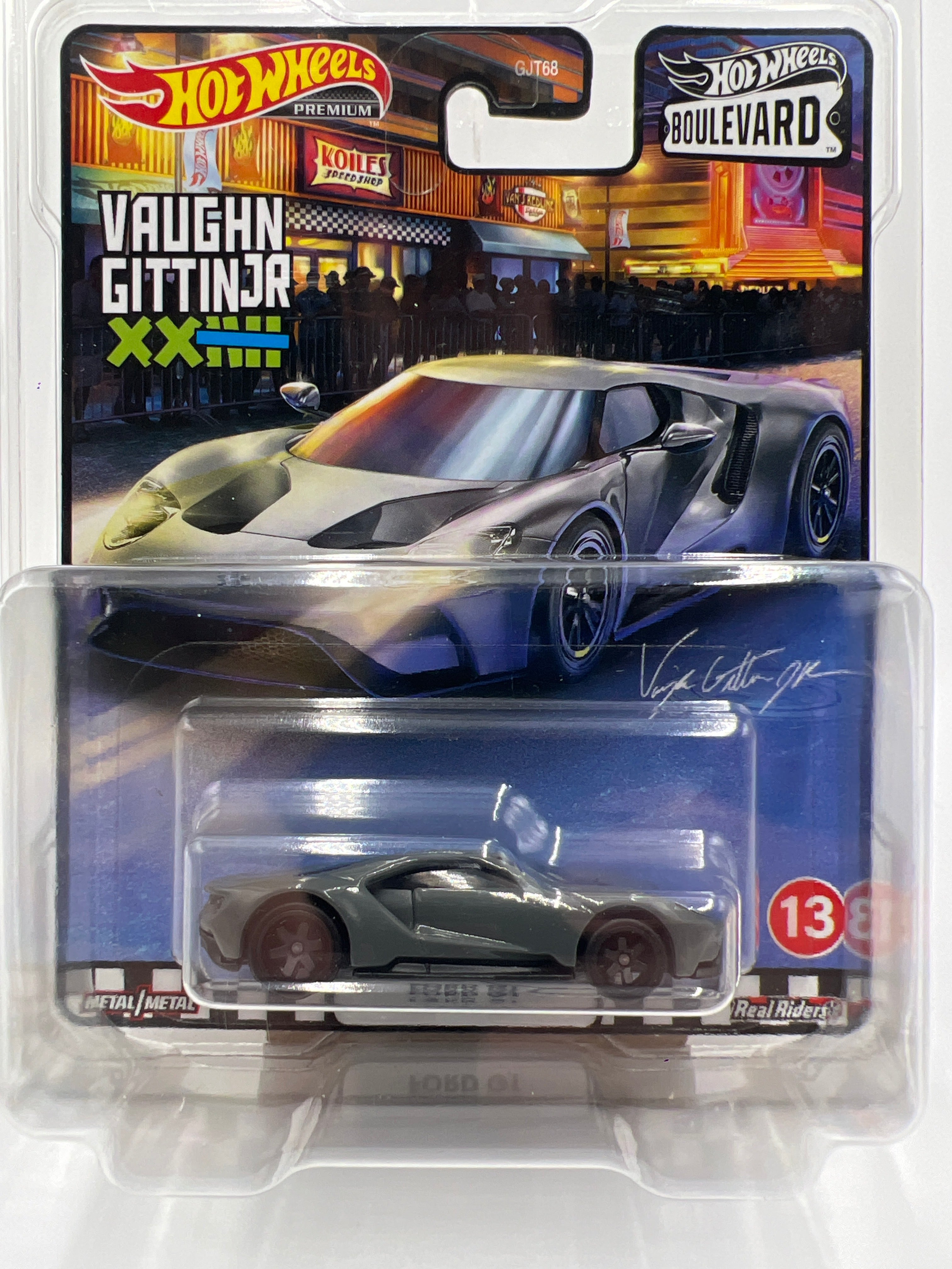 Hot Wheels Premium Boulevard #13 Ford GT Gray VHTF 6 Spoke Wheel