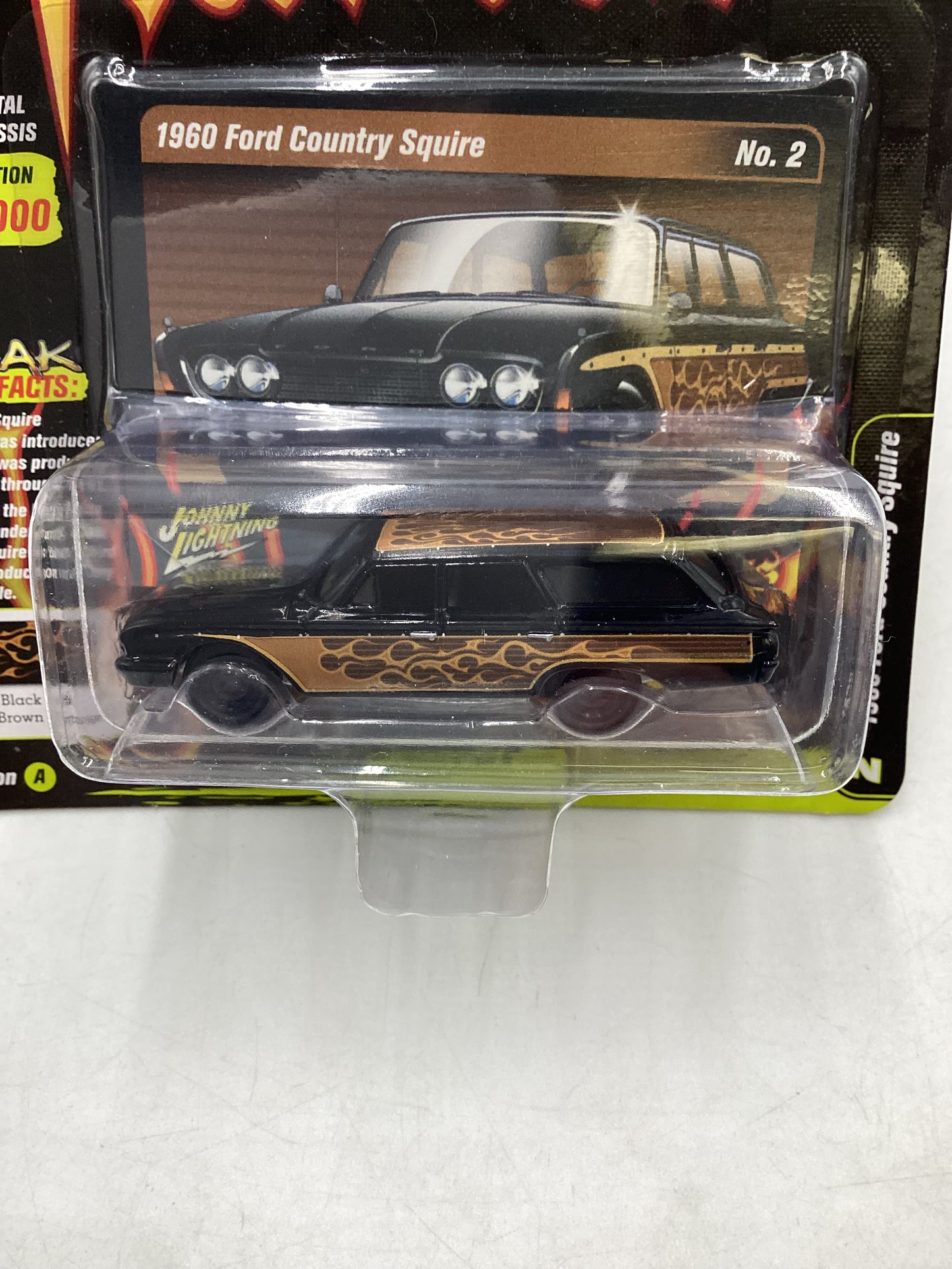 Johnny Lightning 50 Years Street freaks Black with Flames 1960 Ford Country Squire 266H