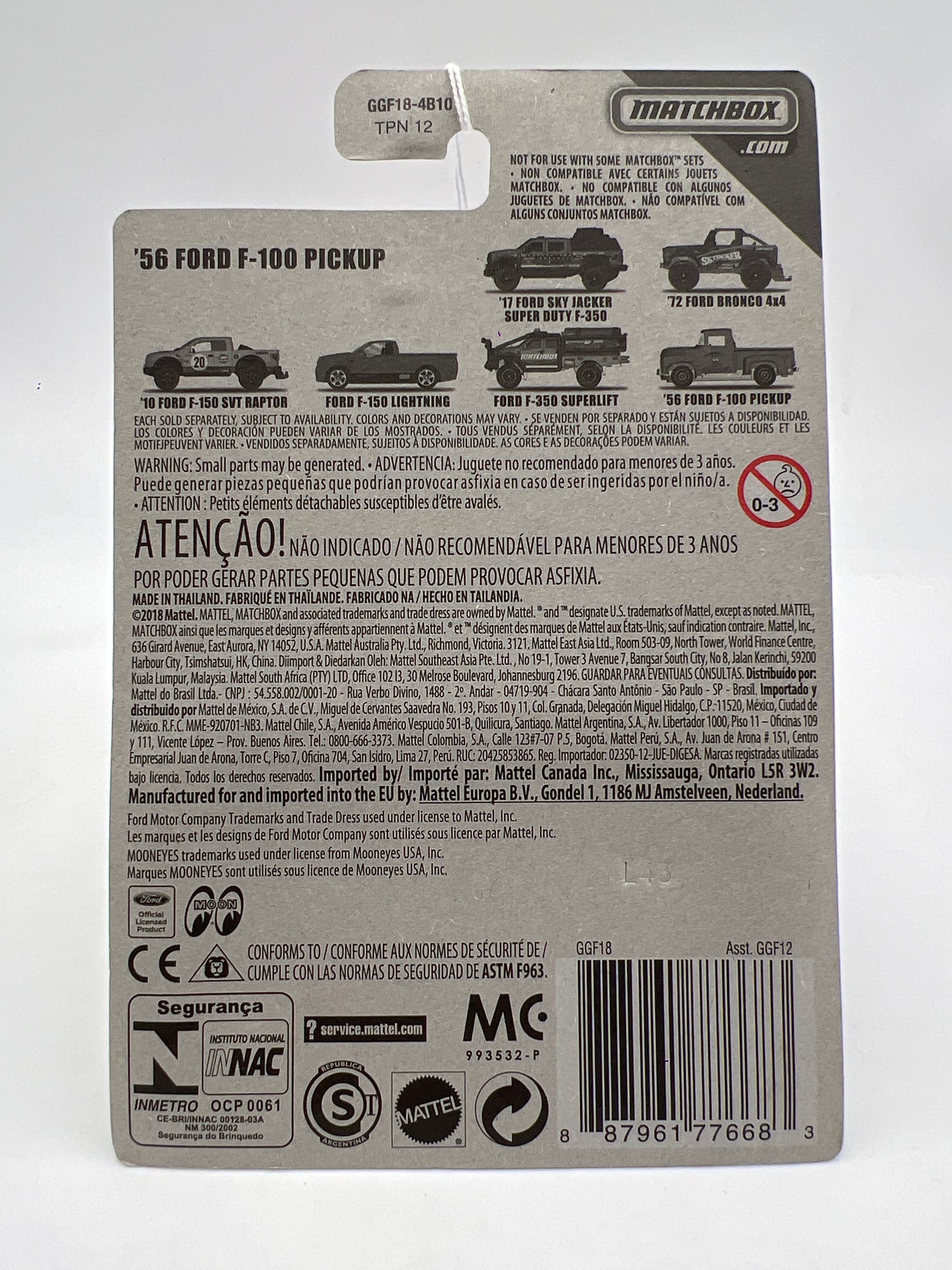 2019 Matchbox Ford Truck Series 56 Ford F-100 Pickup Mooneyes Yellow 150D