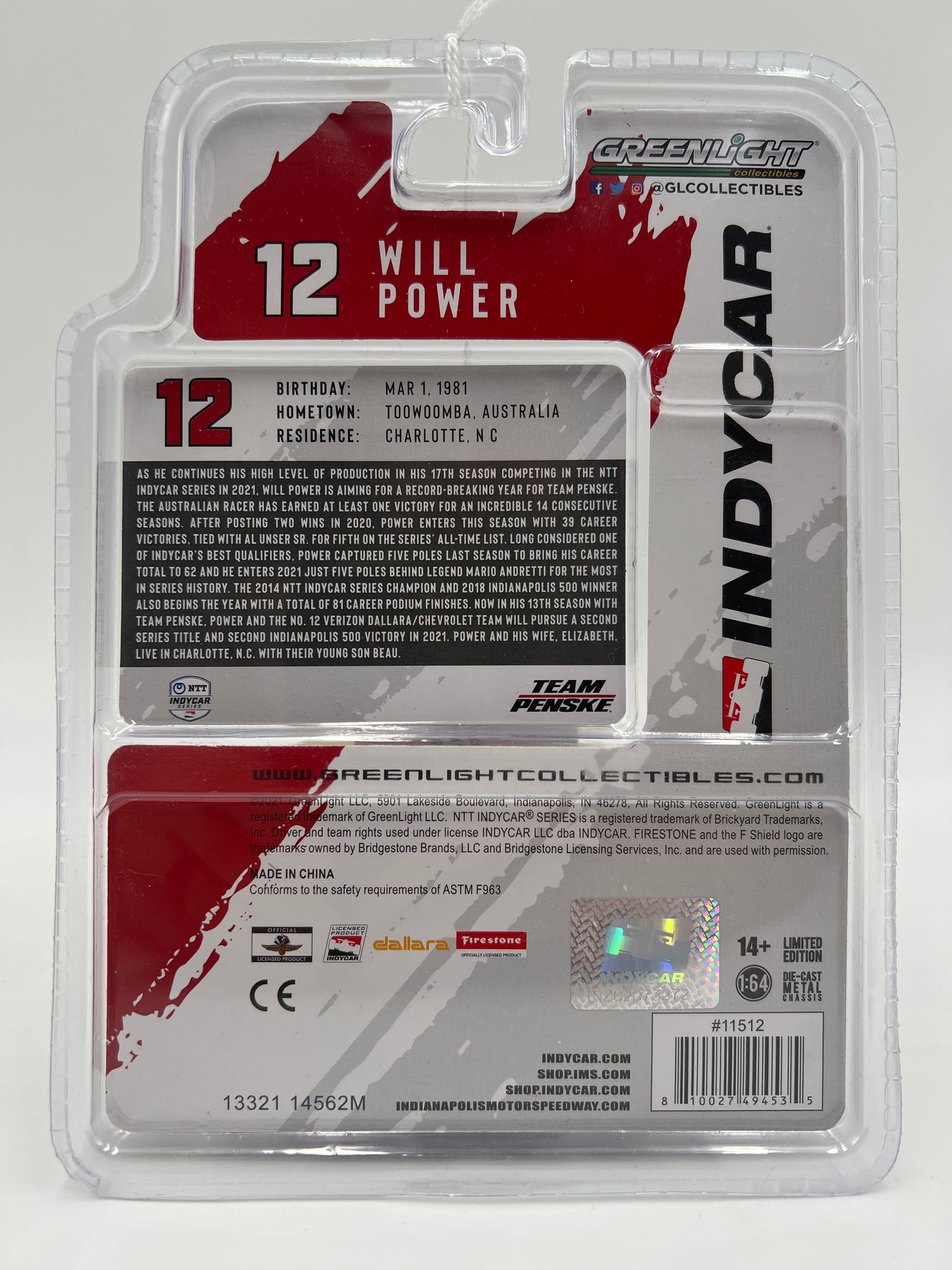 Greenlight Indycar Series #12 Will Power