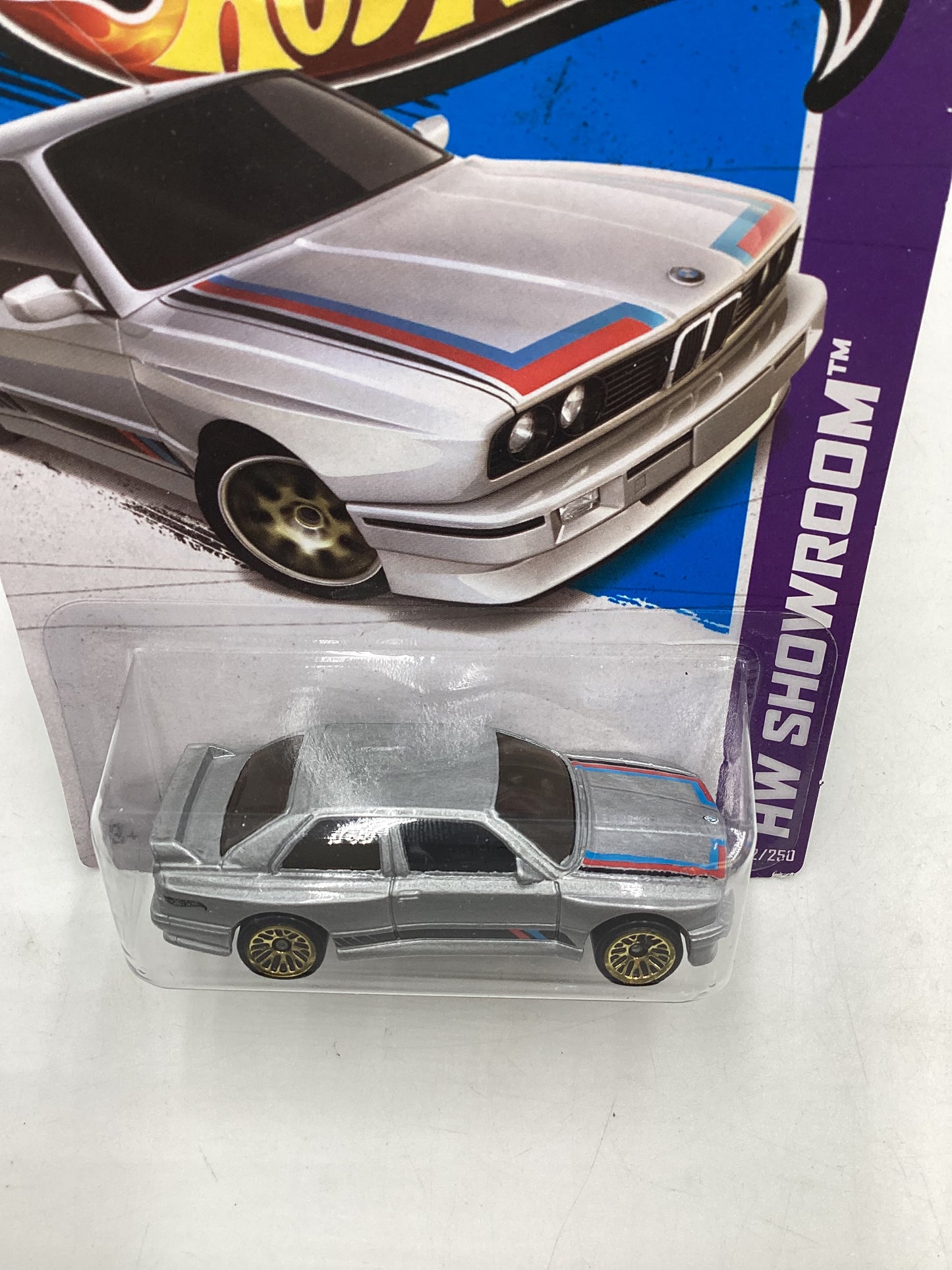 2013 Hot Wheels #172 HW Showroom 92 BMW M3 Silver 109H