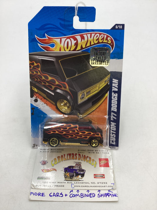 2011 Hot Wheels #96 Custom 77 Dodge Van Black Factory Sealed