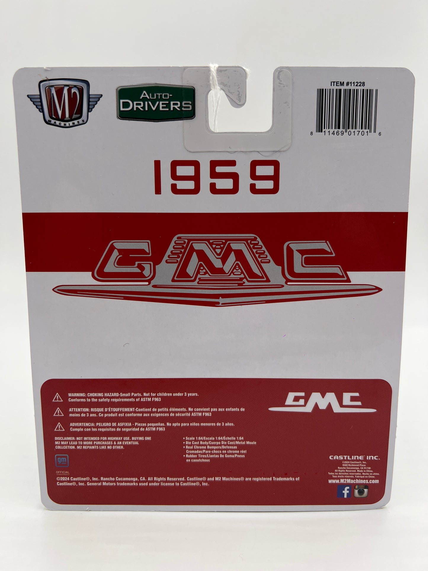 M2 Machines Auto Drivers 1959 GMC Fleetside Truck White R114 190E